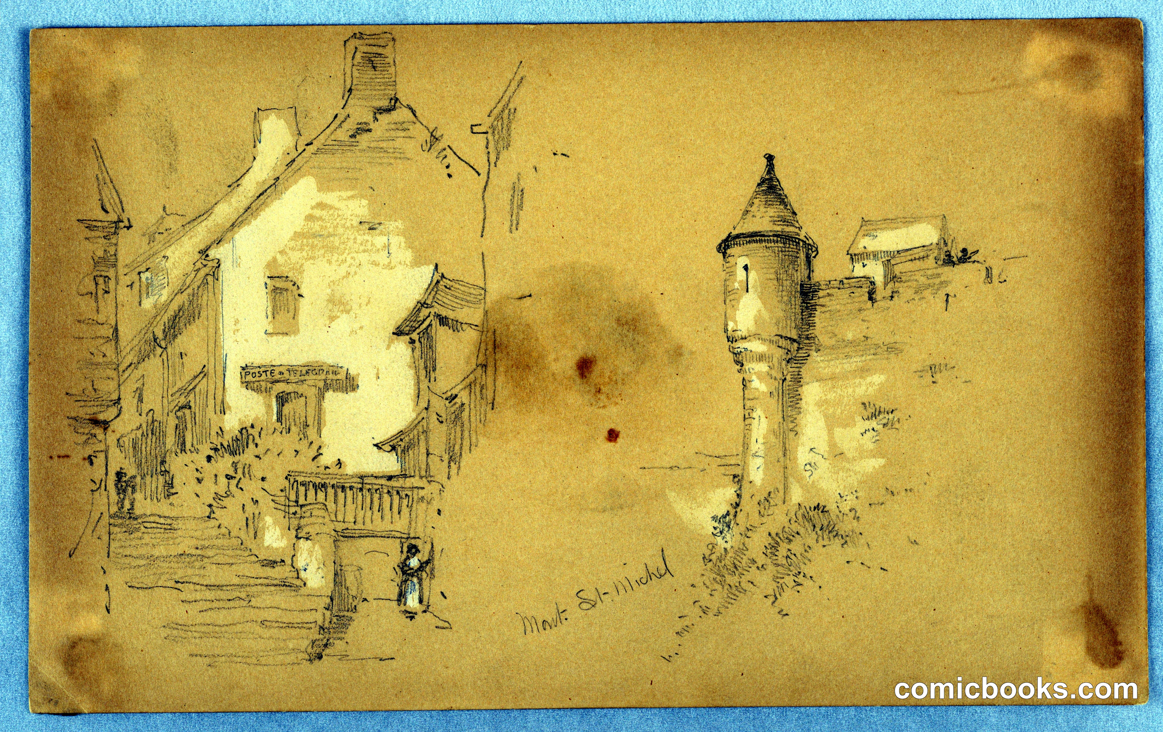 Two Sketches at Mont Saint-Michel