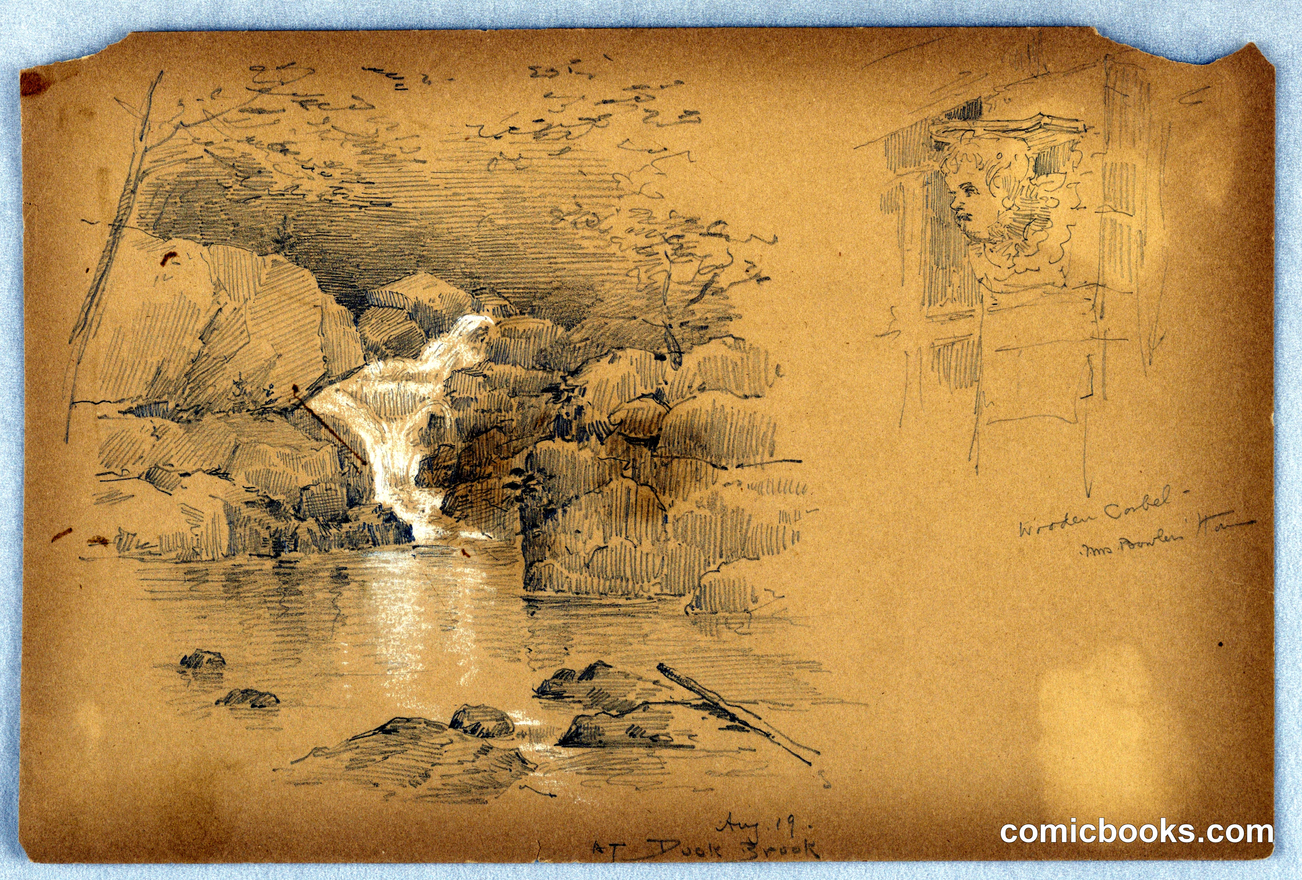 Two Sketches, Corbel and Waterfall