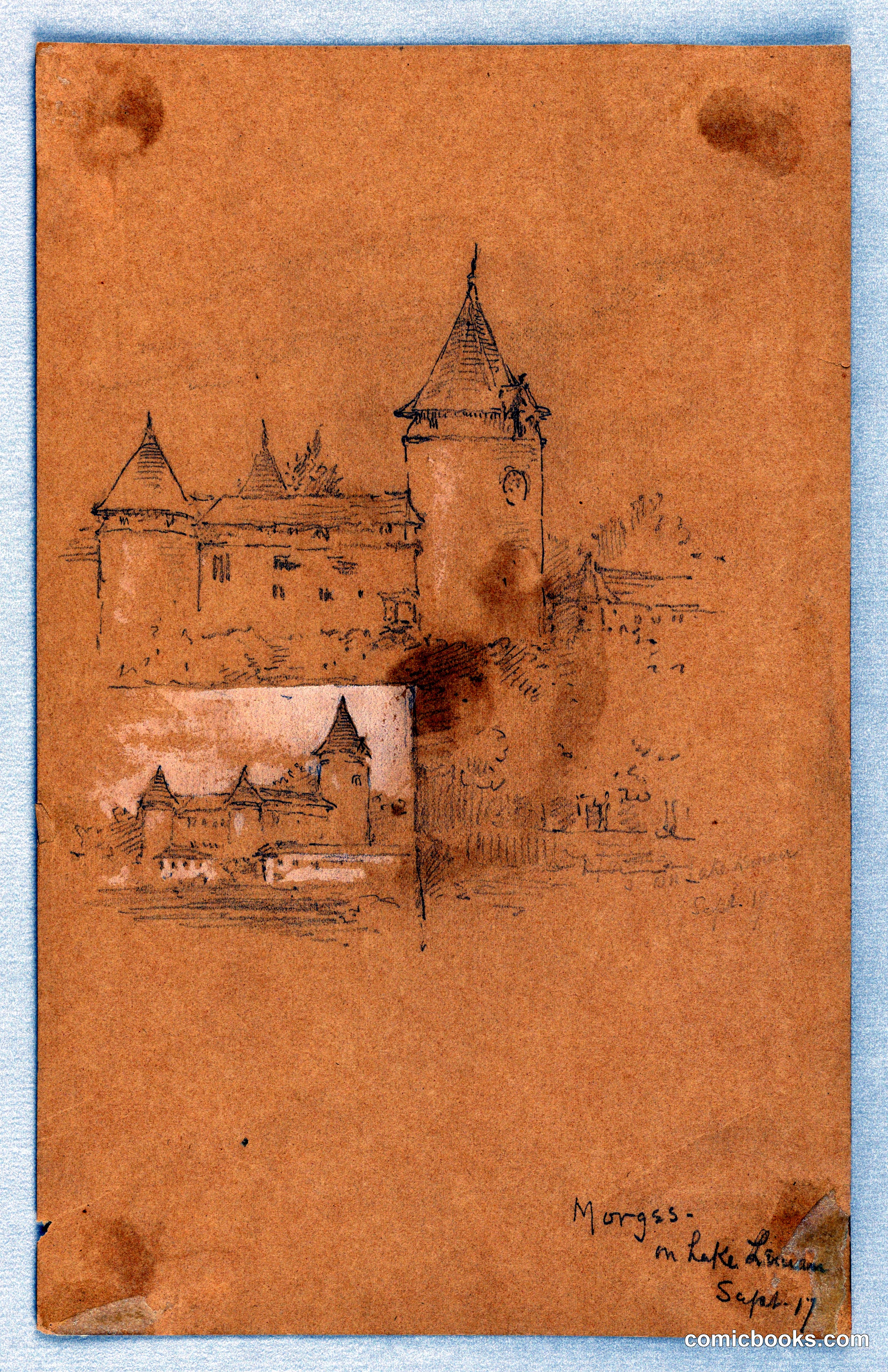 Two Sketches of Morges, Lake Geneva