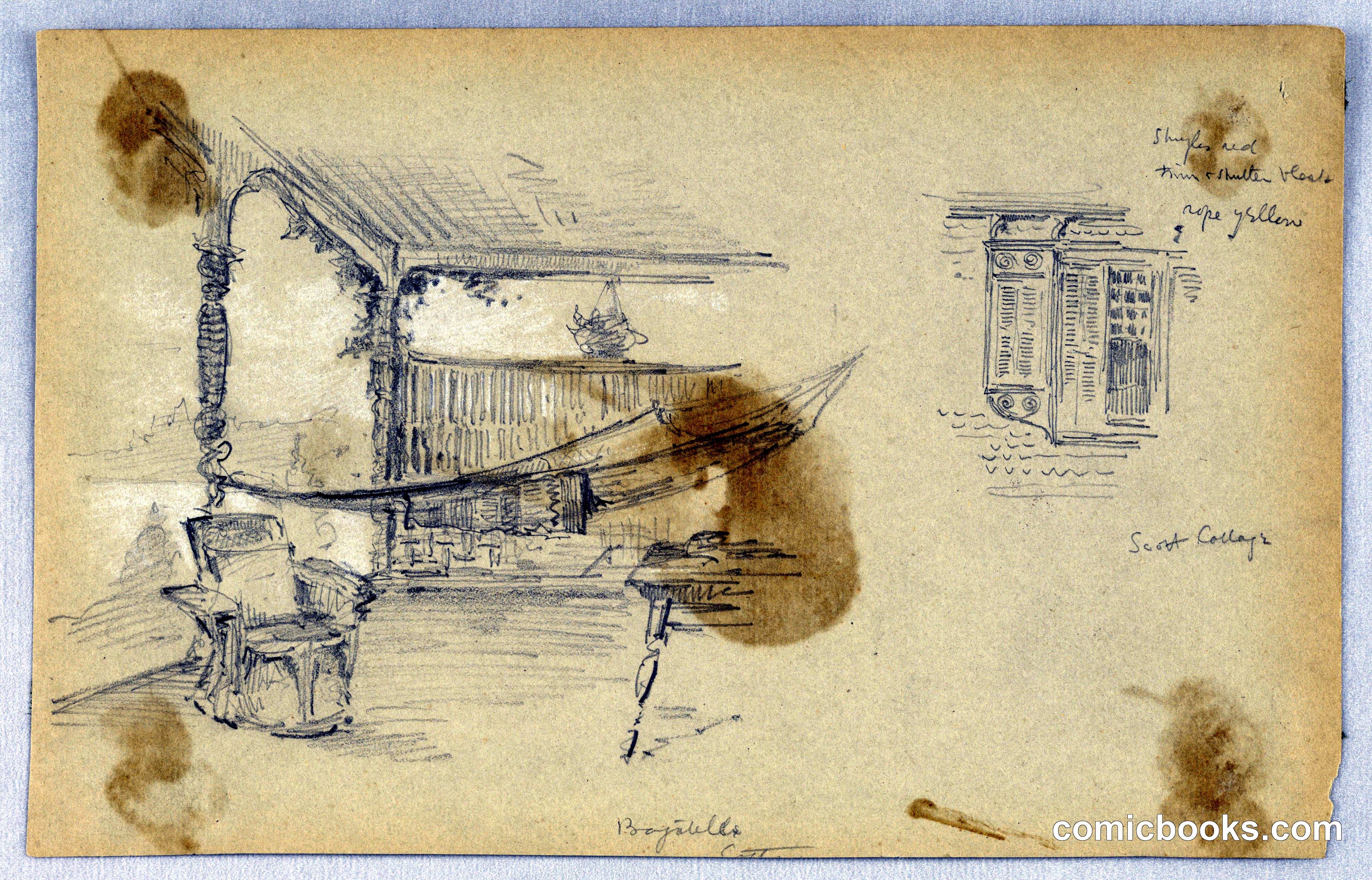 Two Sketches, Scott Cottage
