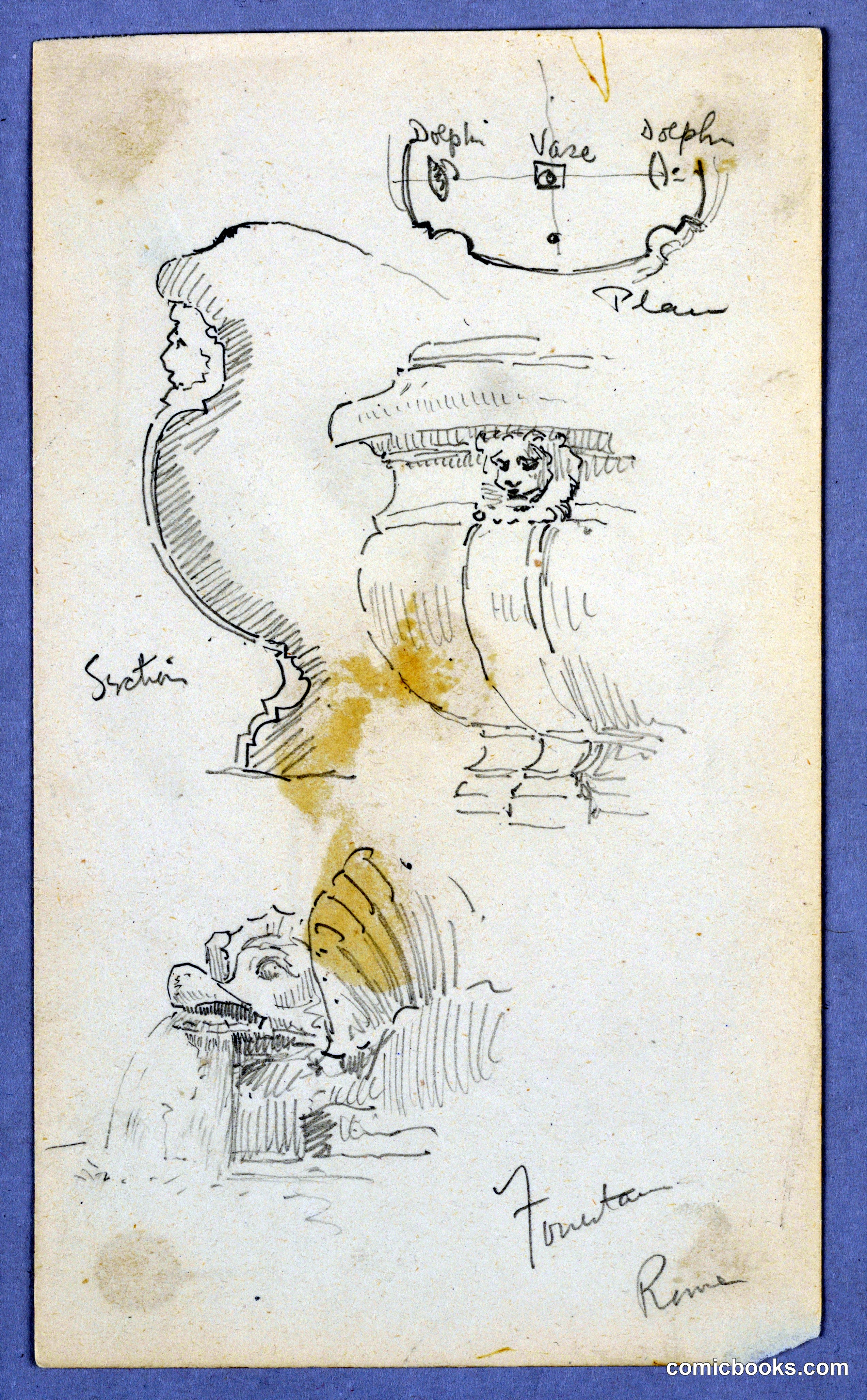 Sketches of a Fountain in Rome