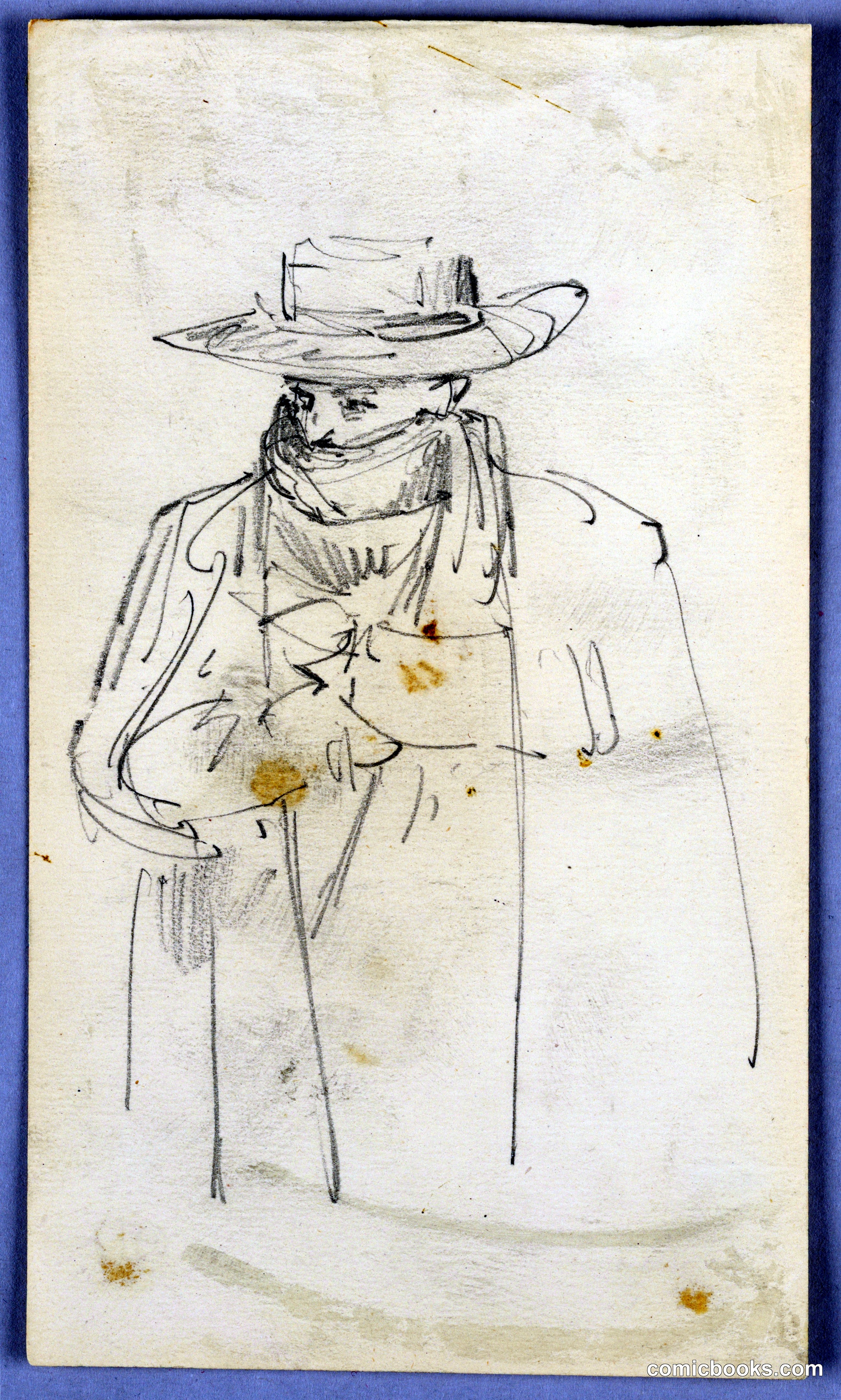 Sketch of Man in Coat and Scarf