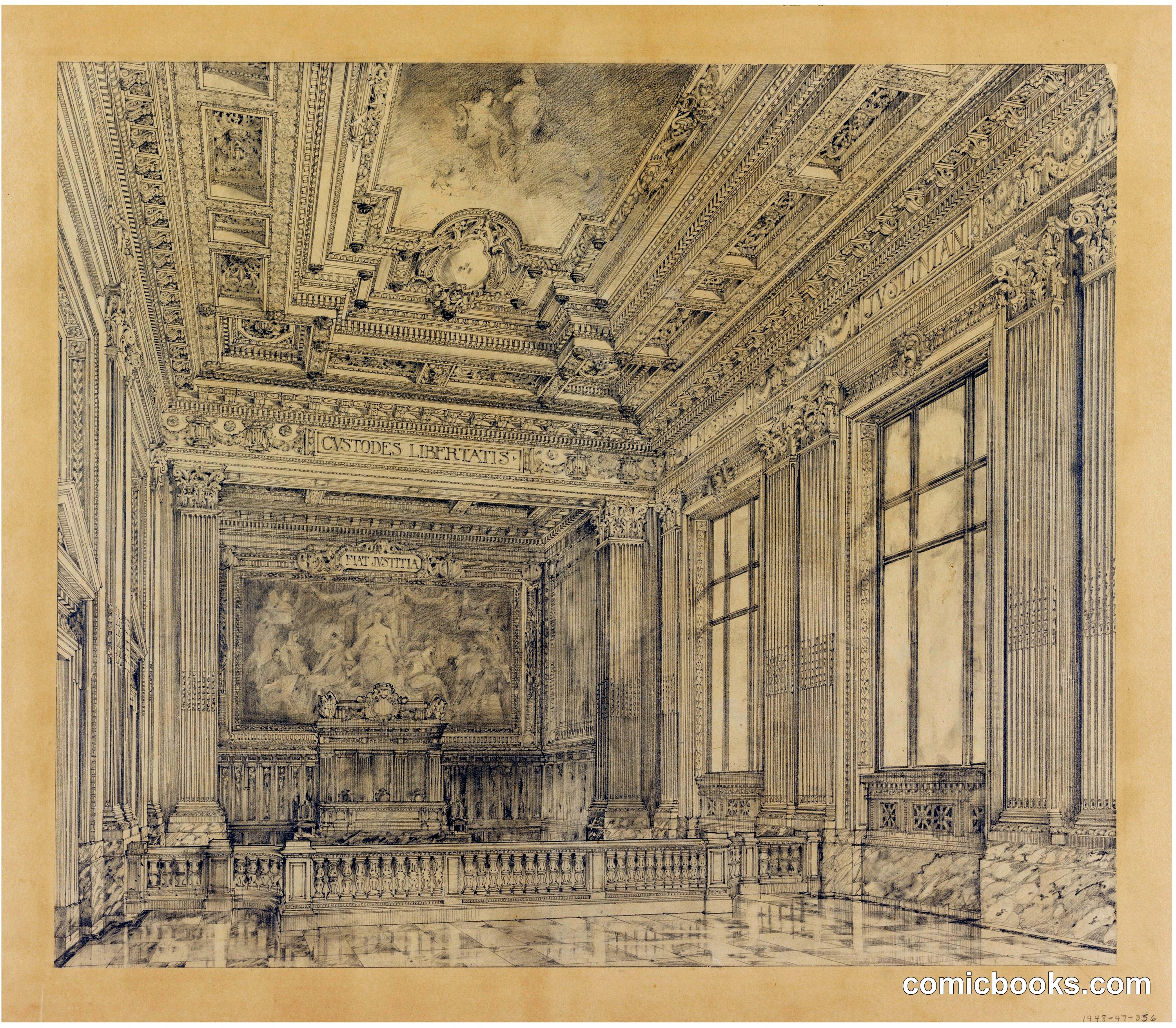 View of Court Room, Federal Building, Cleveland, OH
