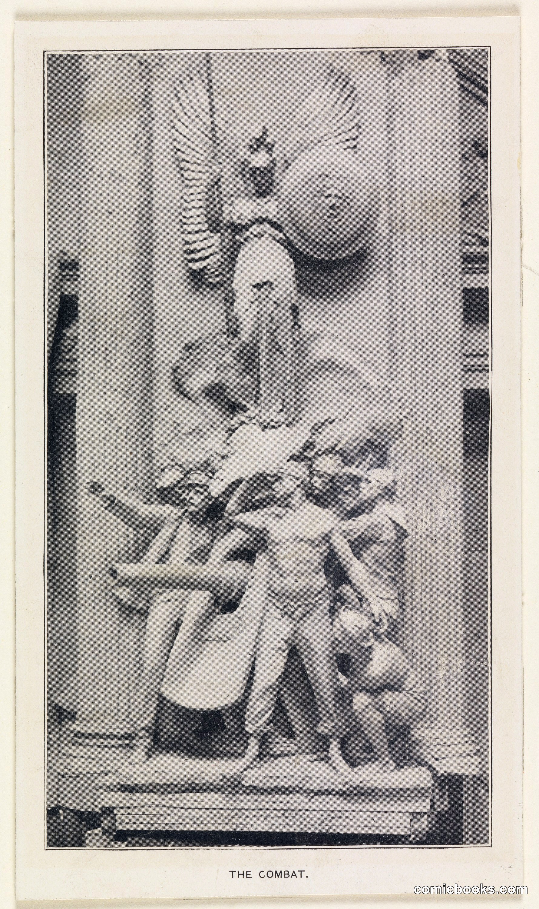 Detail of the Combat sculpture on the Dewey Arch, Madison Square, New York