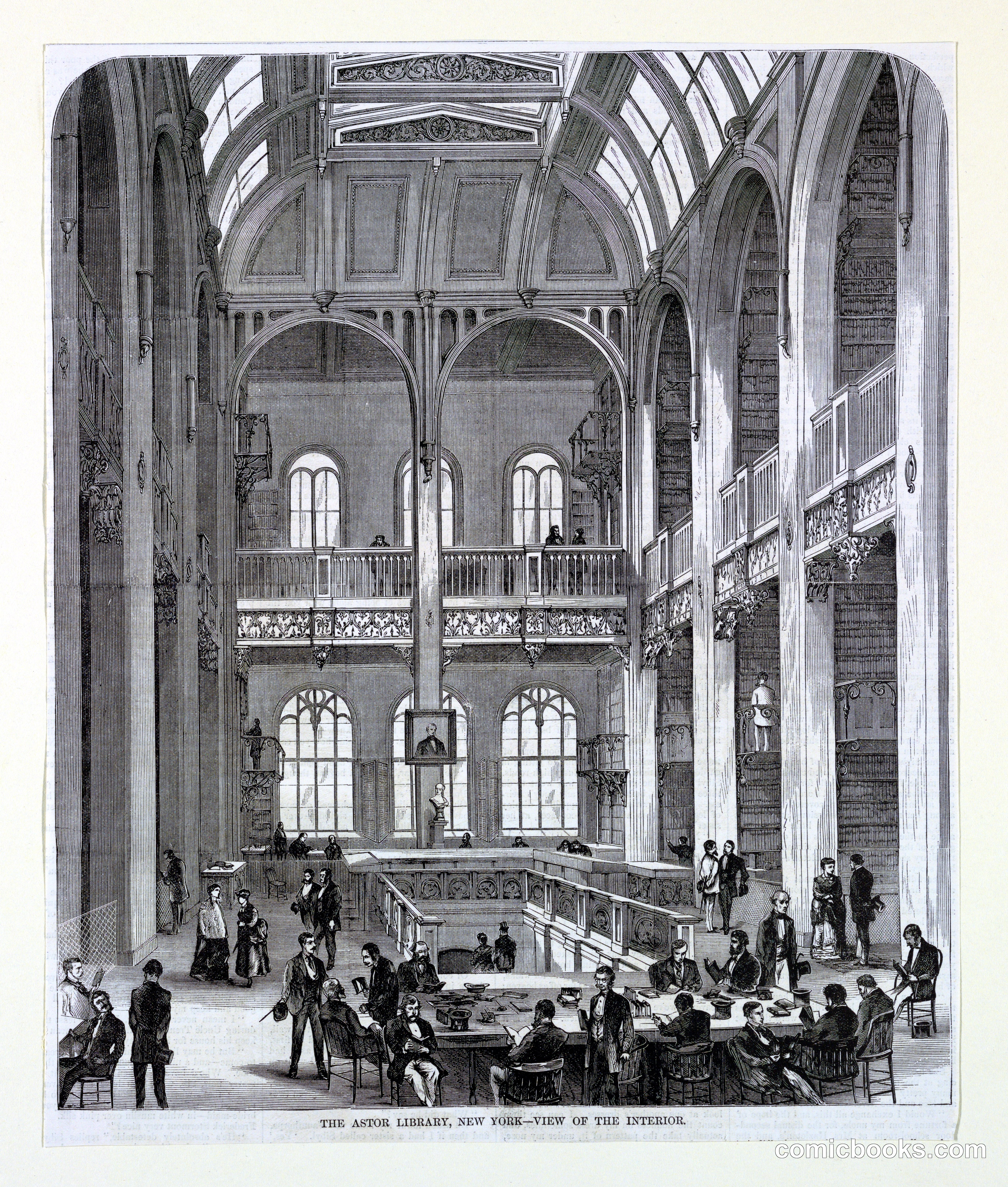 Interior of the Astor Library, New York