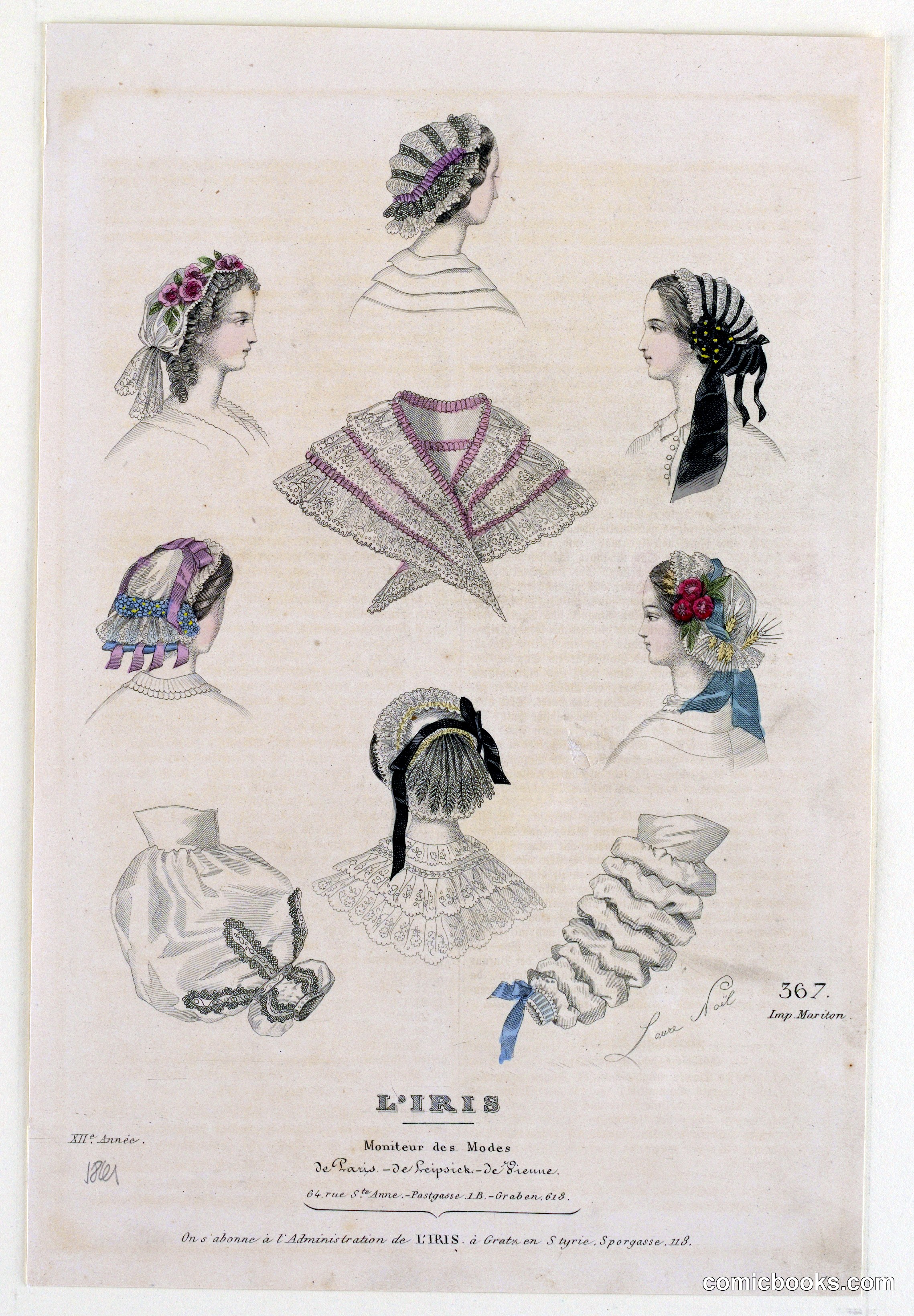 Fashion Plate no. 367 from L'Iris, Moniteur des Modes