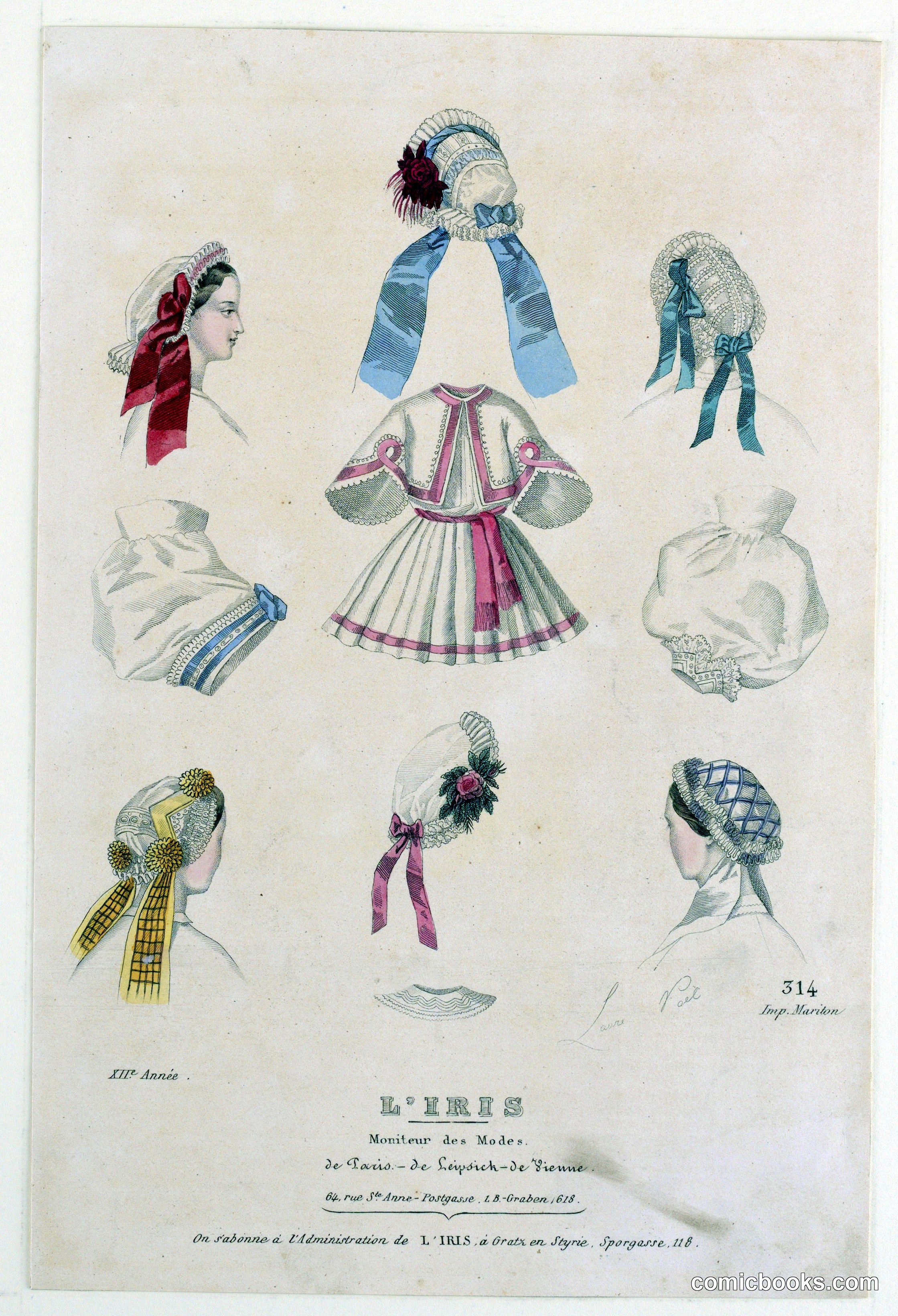 Fashion Plate no. 314 from L'Iris, Moniteur des Modes