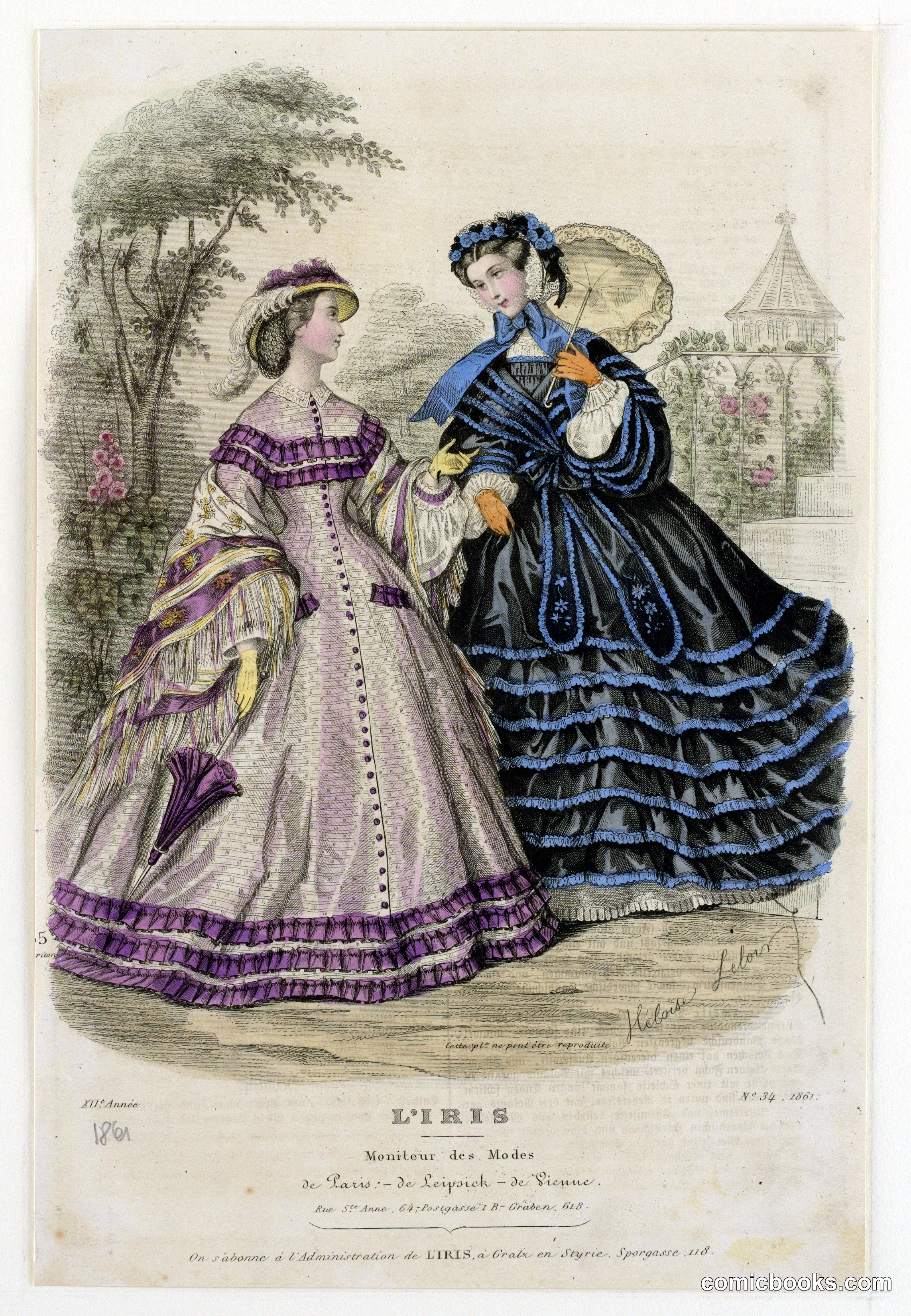 Fashion Plate from L'Iris, Moniteur des Modes