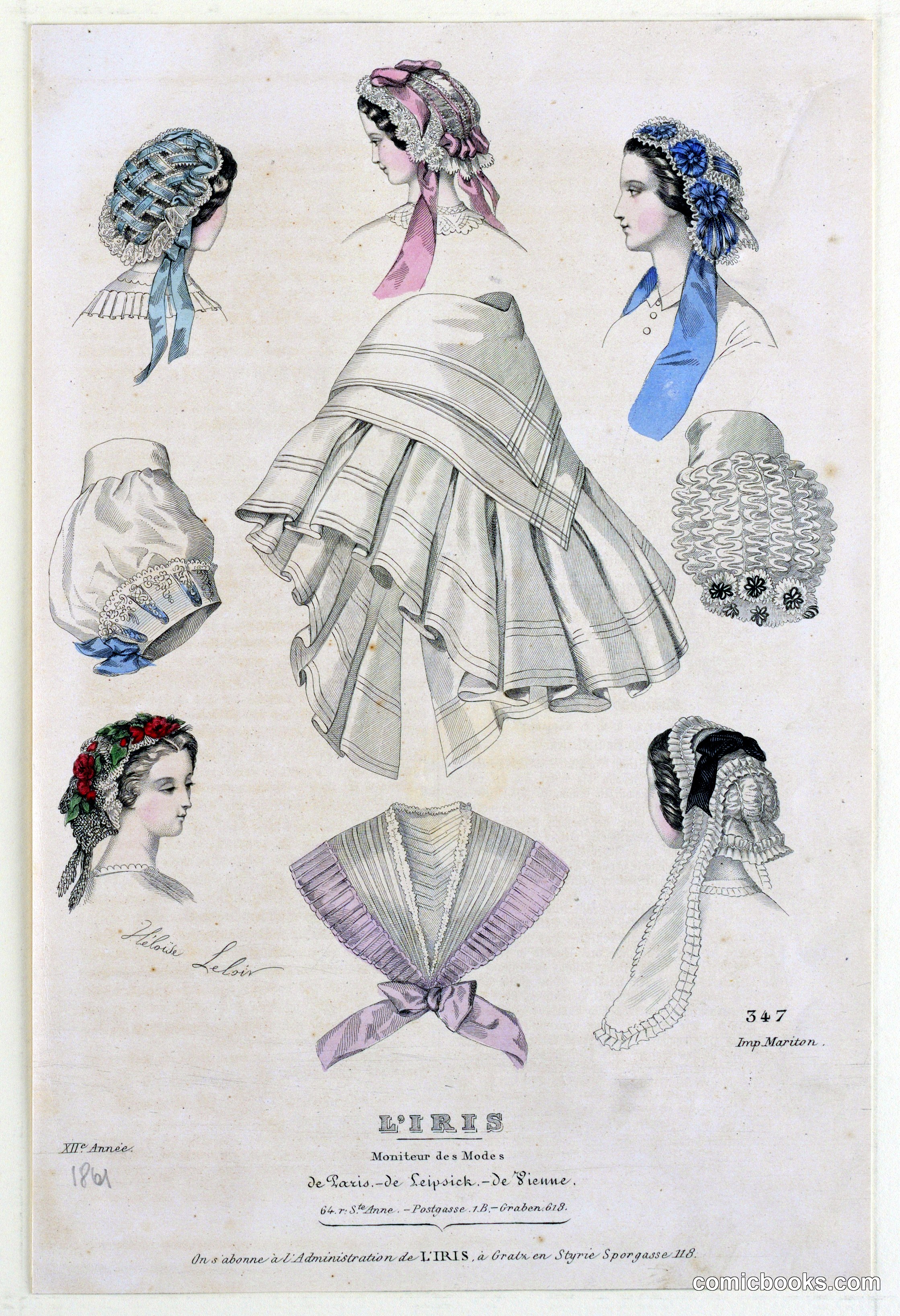 Fashion Plate no. 347 from L'Iris, Moniteur des Modes