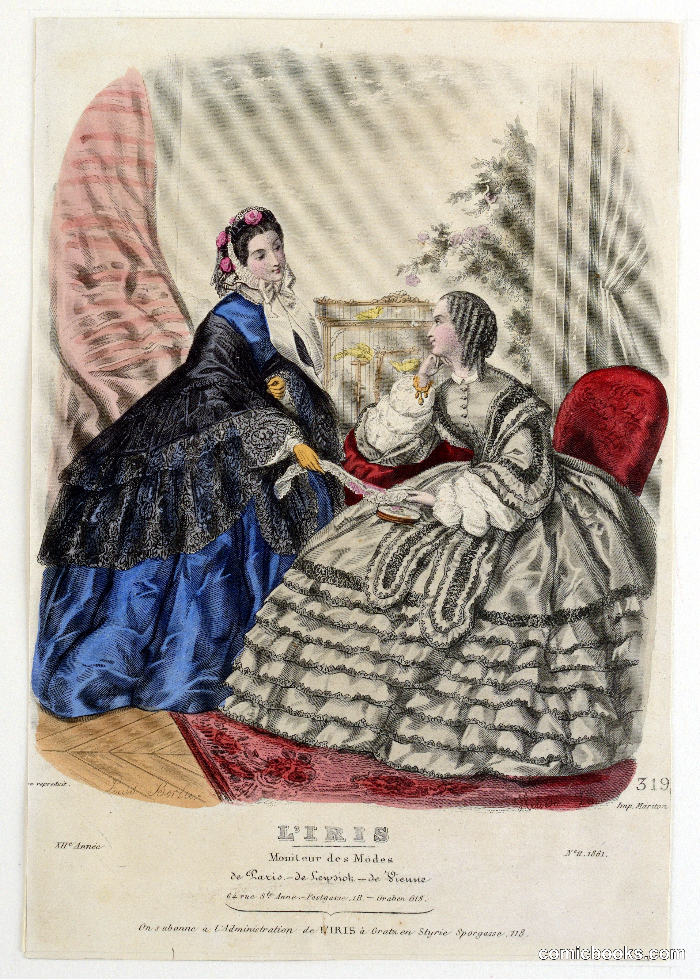 Fashion Plate no. 319 from L'Iris, Moniteur des Modes