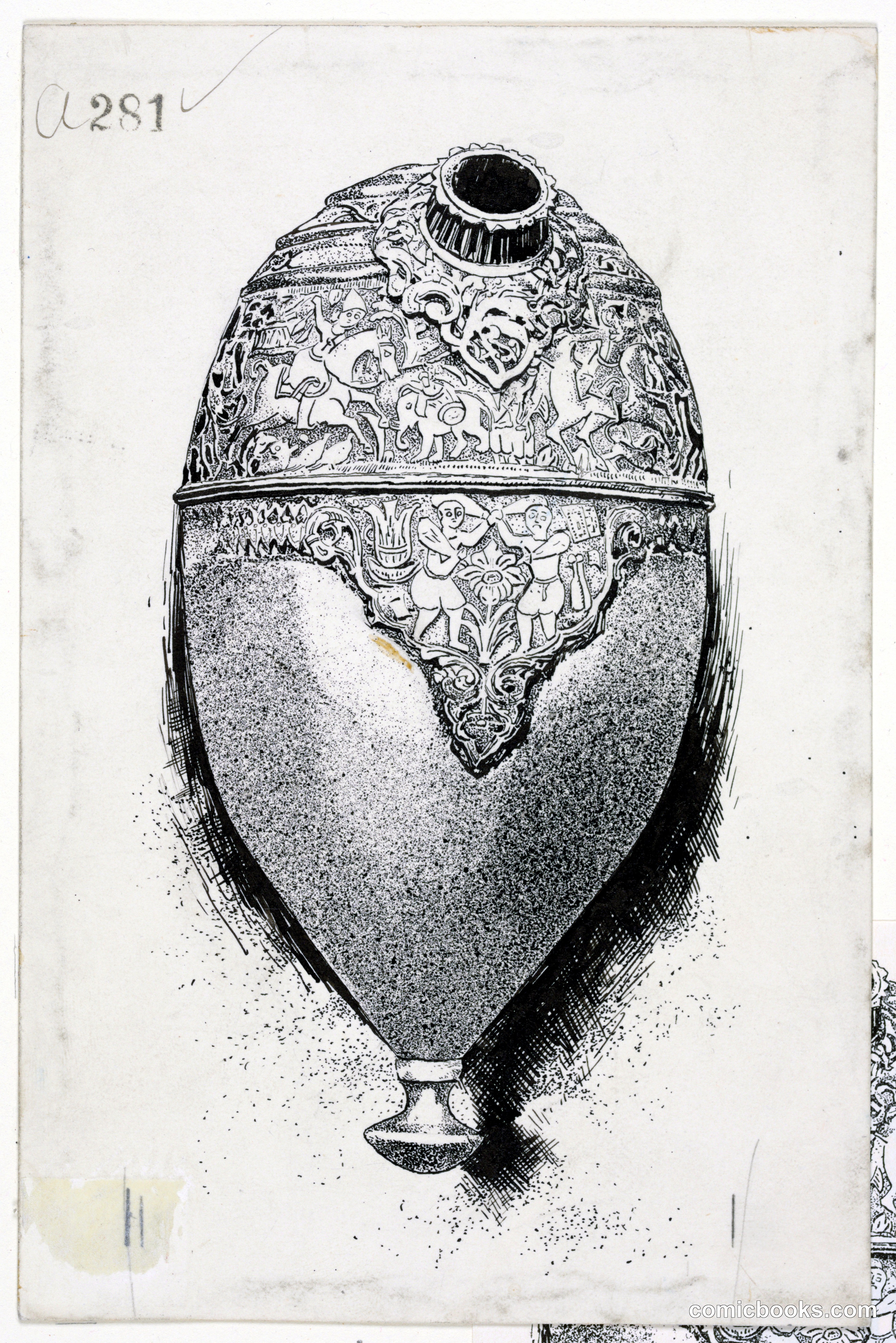 Old Persian Carving in Brass