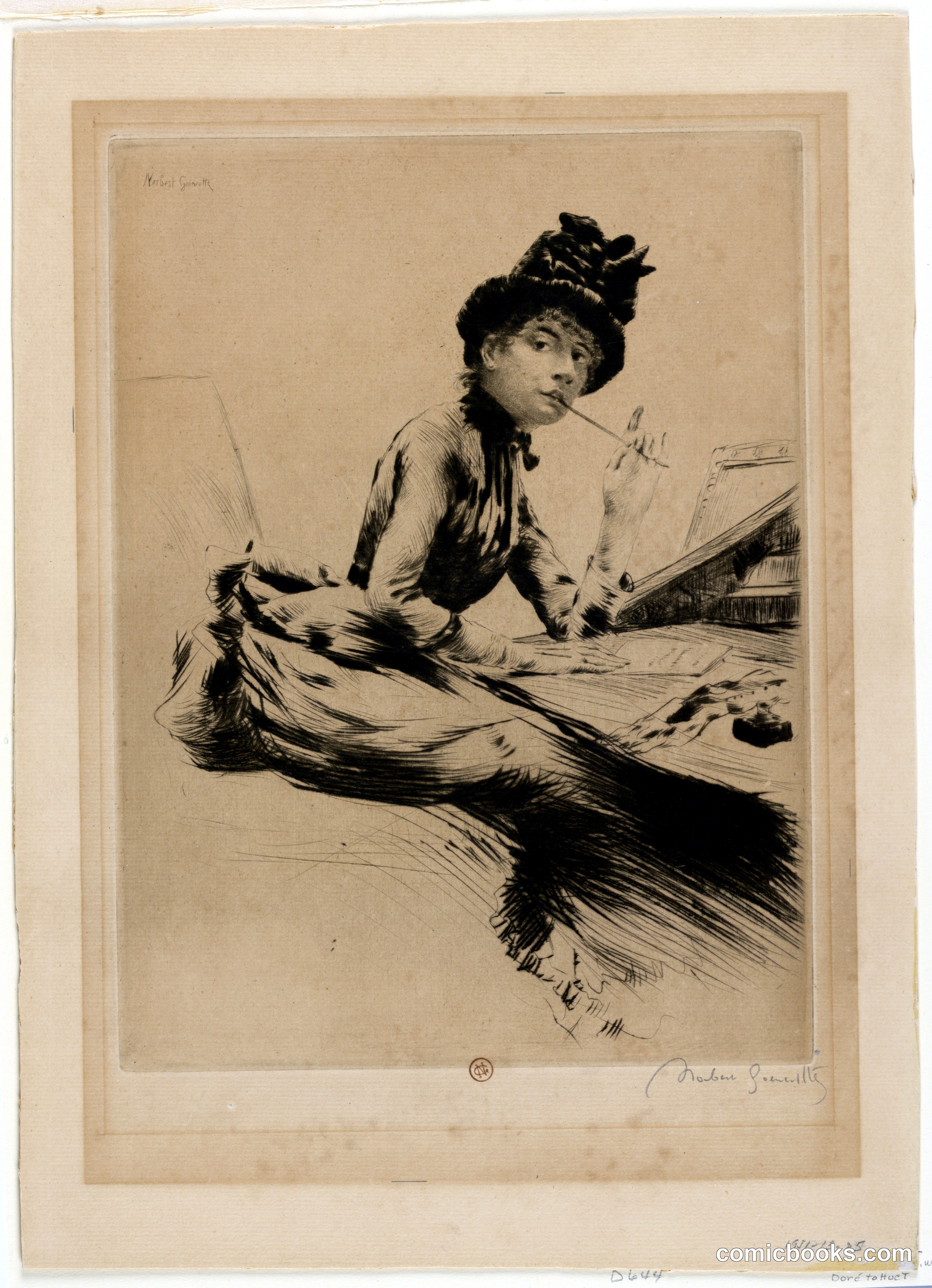 Jeune Fille Écrivant