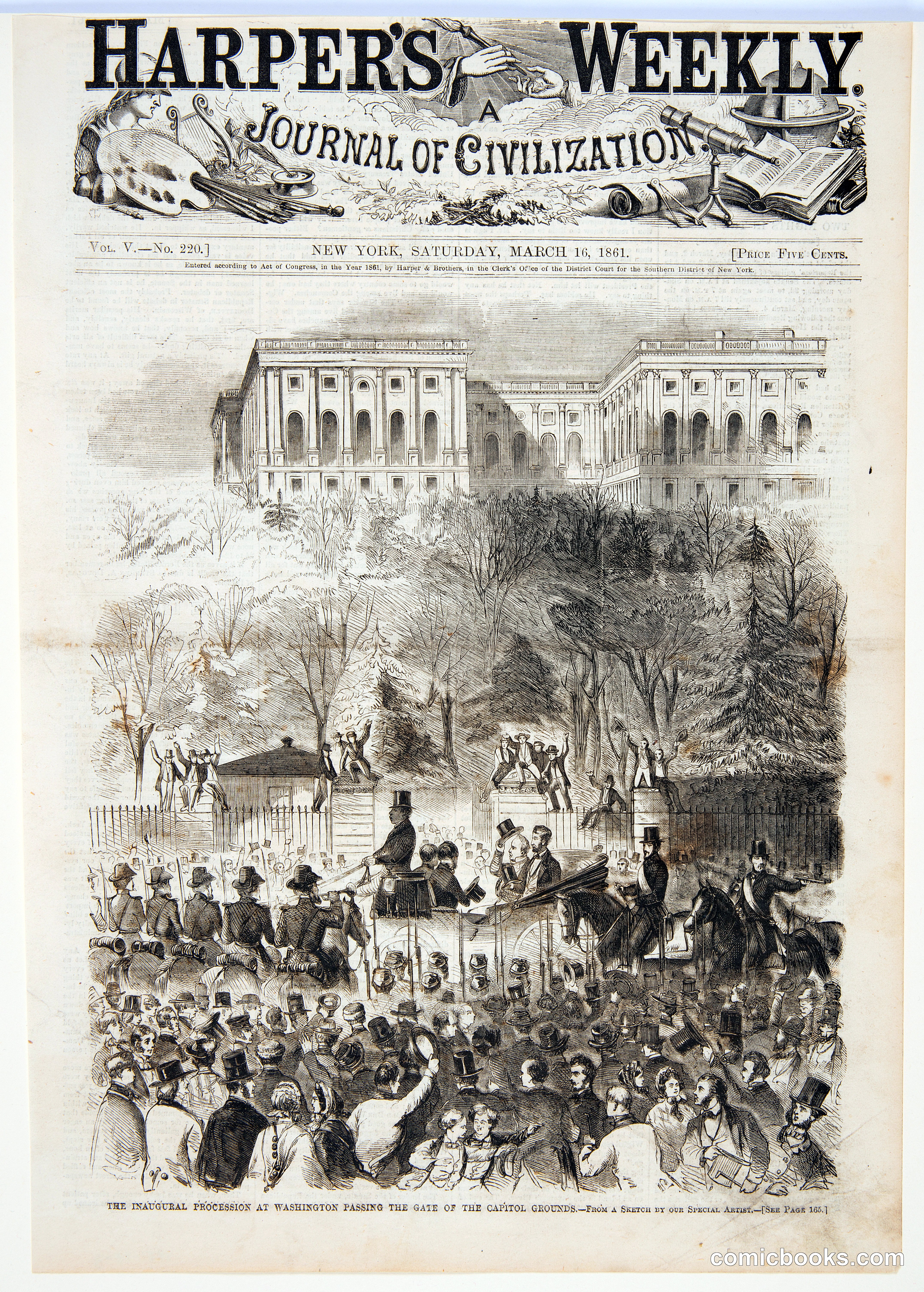 The Inaugural Procession at Washington Passing the Gate of the Capitol Grounds