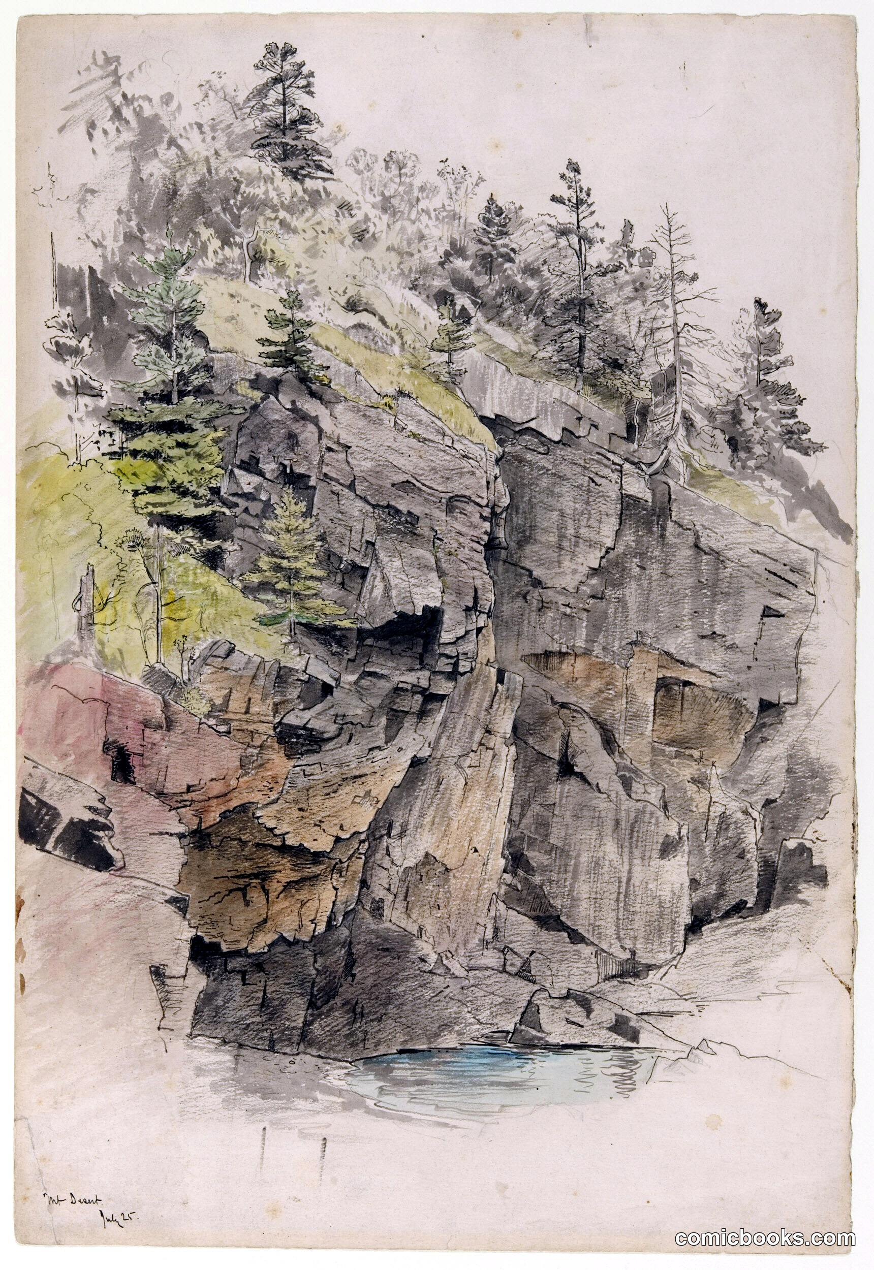 Study of Cliffs, Mt. Desert, Maine