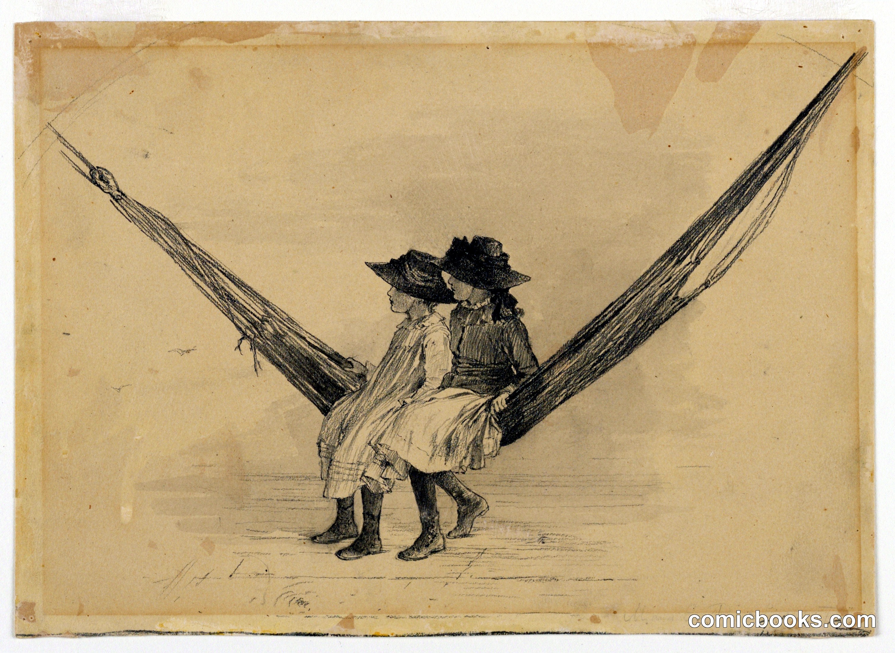Mary and Eleanor Hague in a Hammock