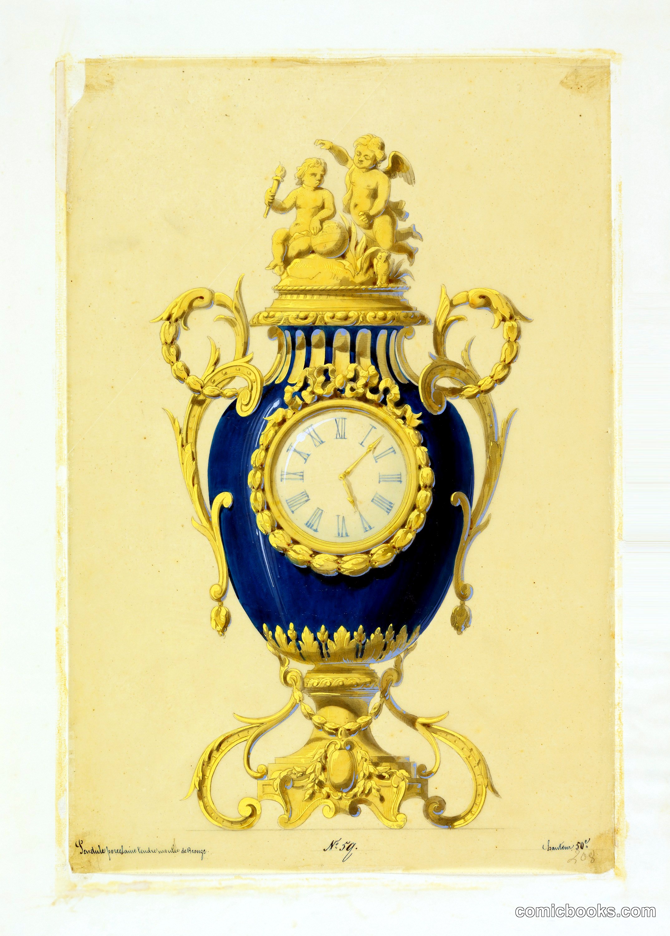 Ornamental Clock Design, circa 1855