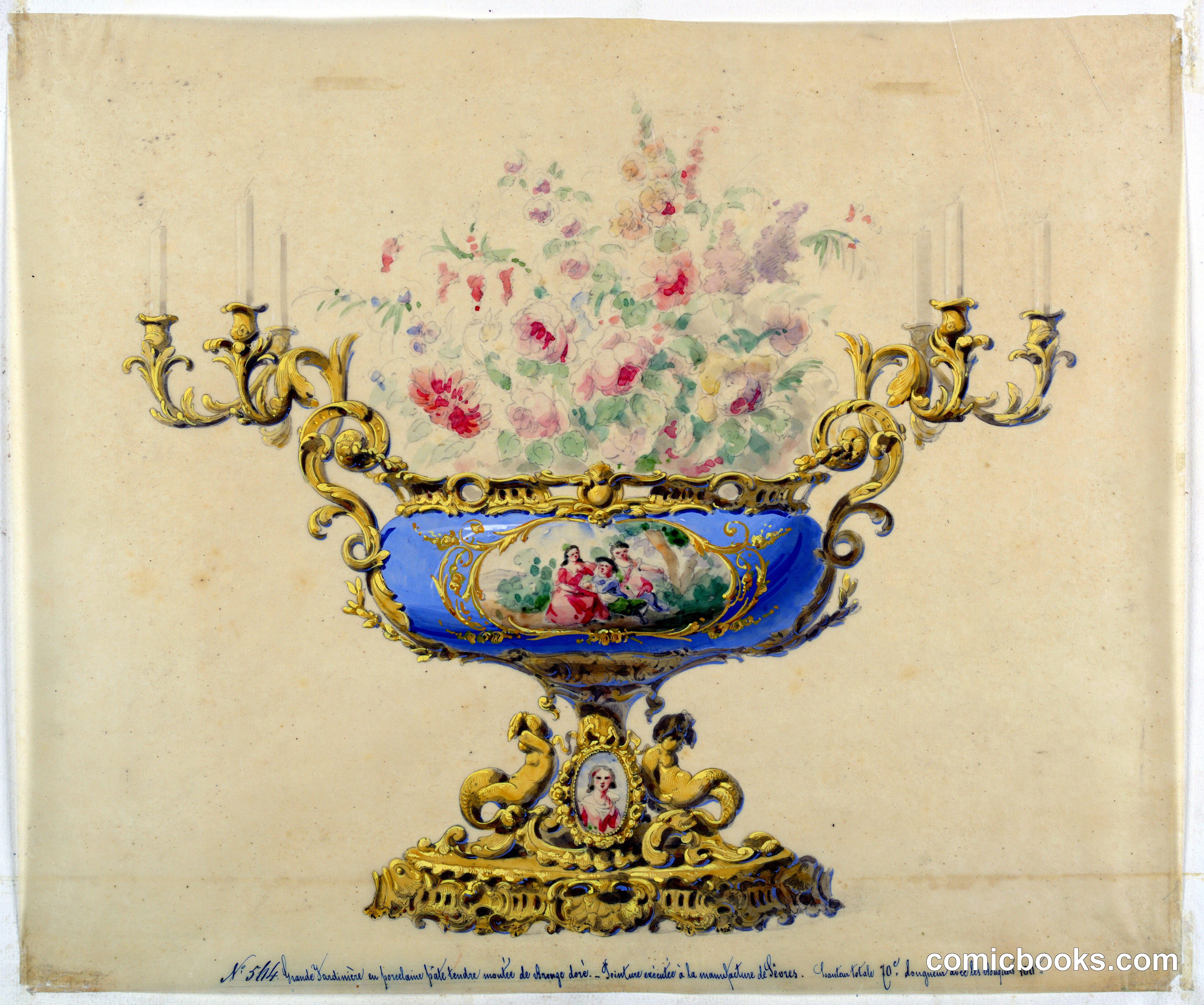 Design for a Jardiniere and Candelabrum