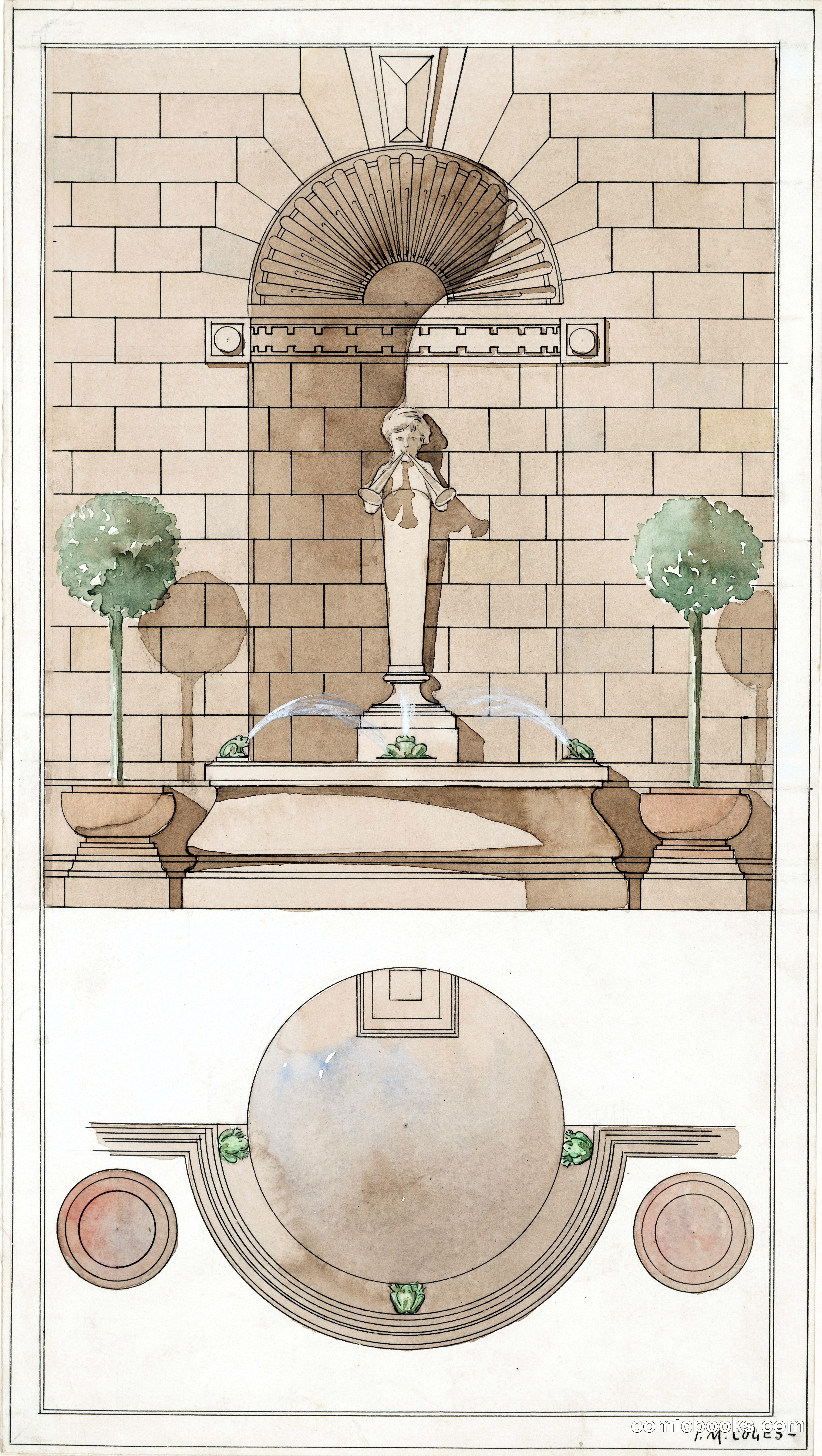 Design for a Wall Fountain