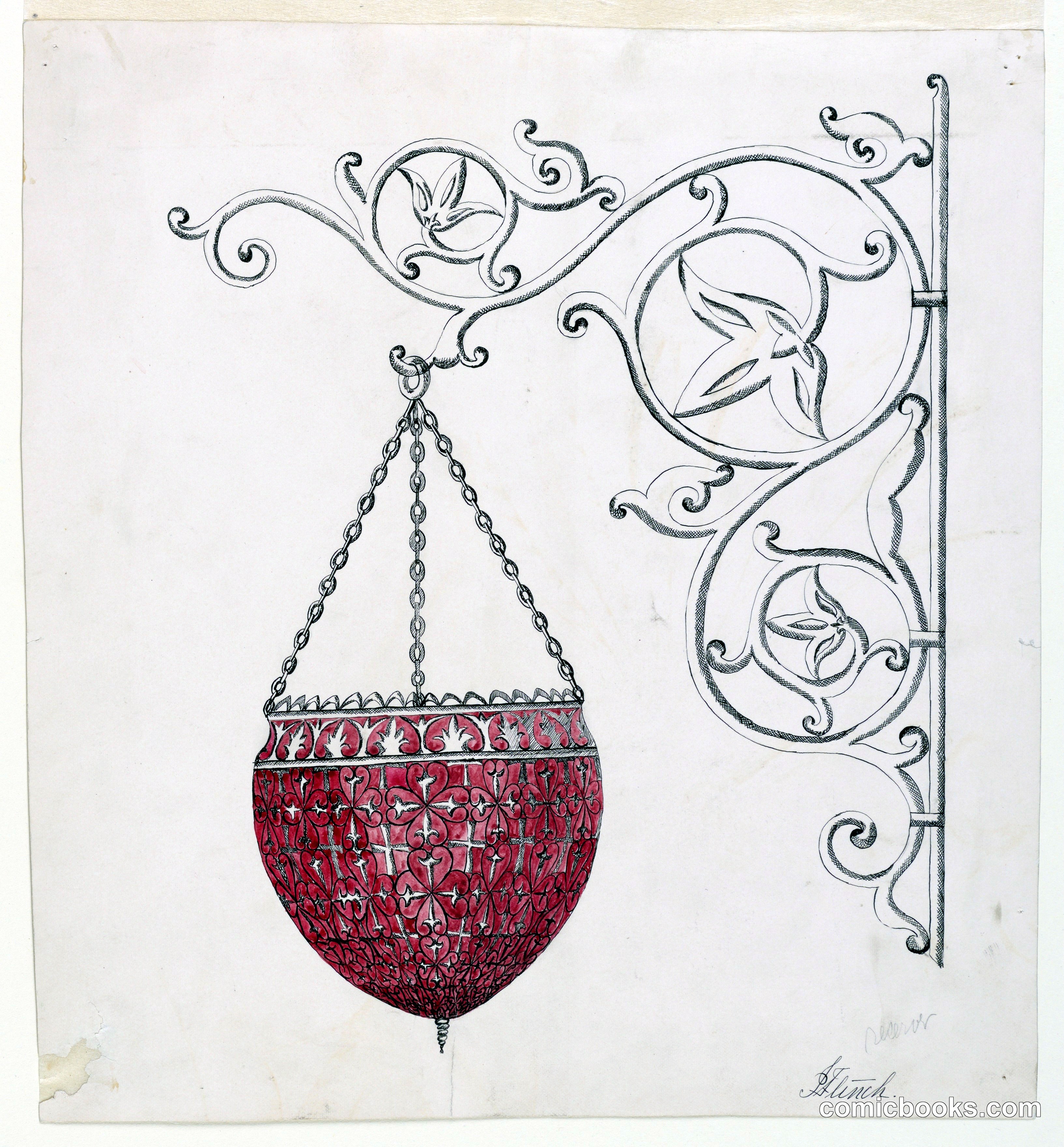 Design for a Wrought Iron Light Fixture