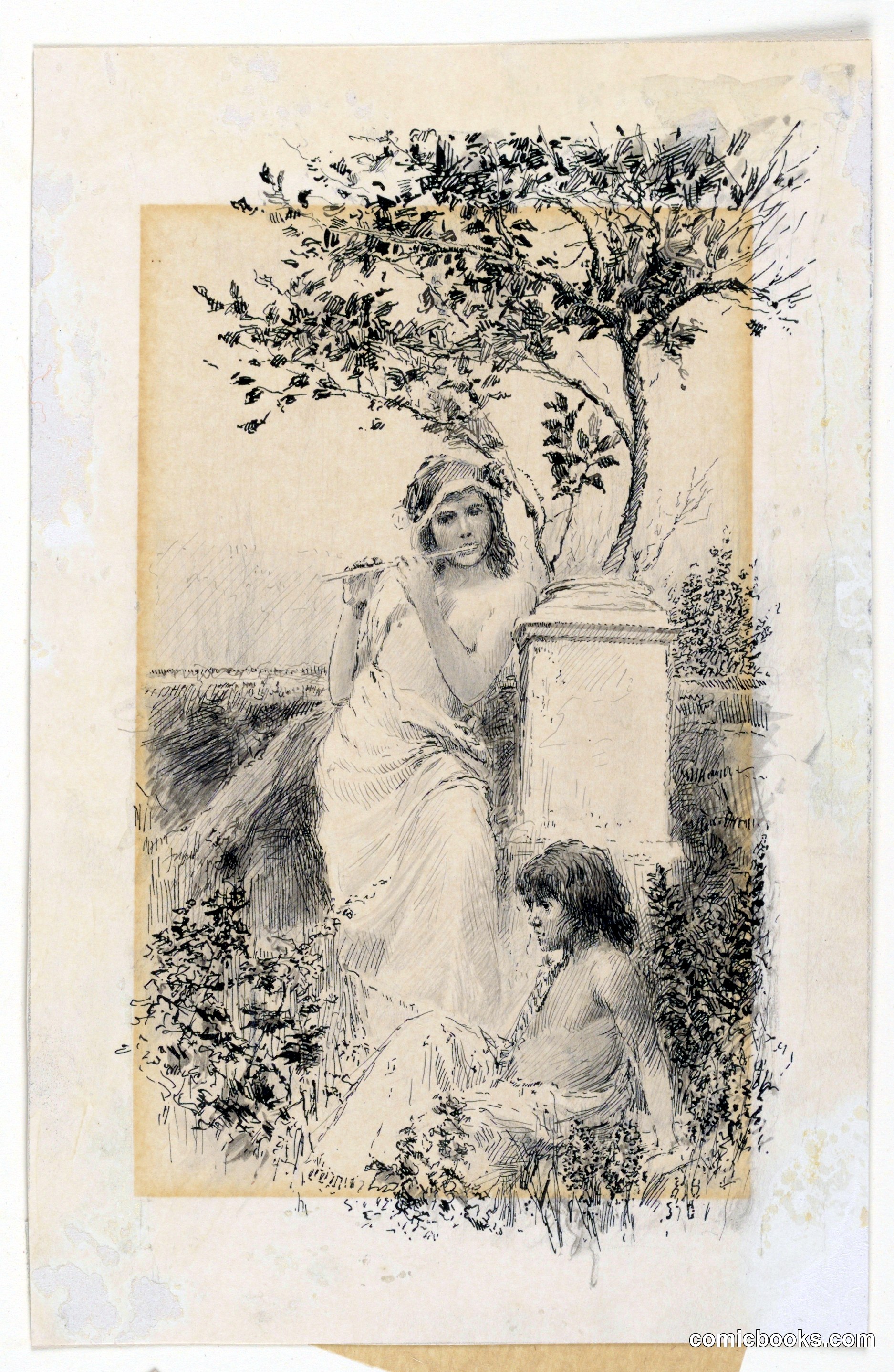 Two Figures in a Garden