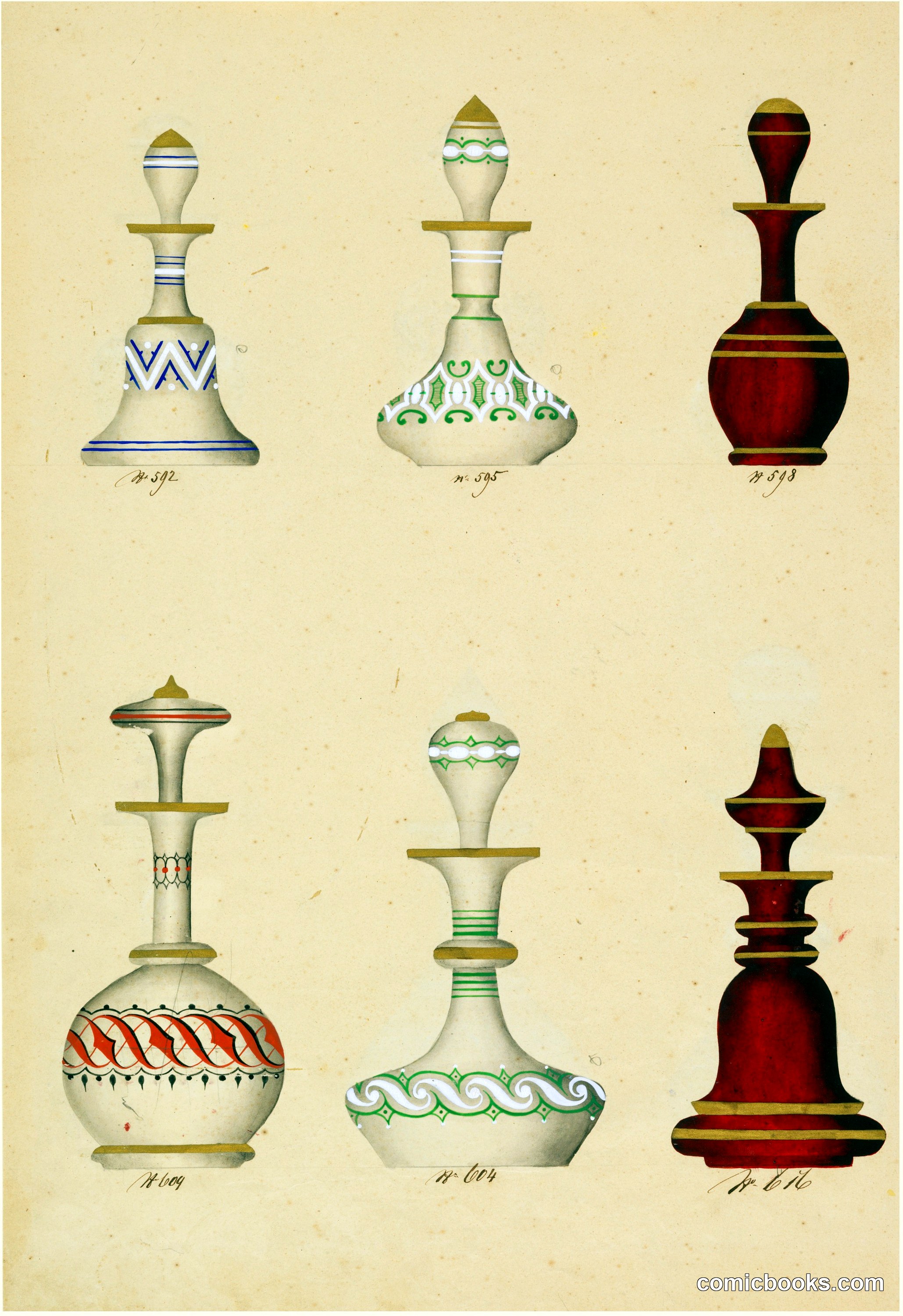 Designs for Glass Scent Bottles