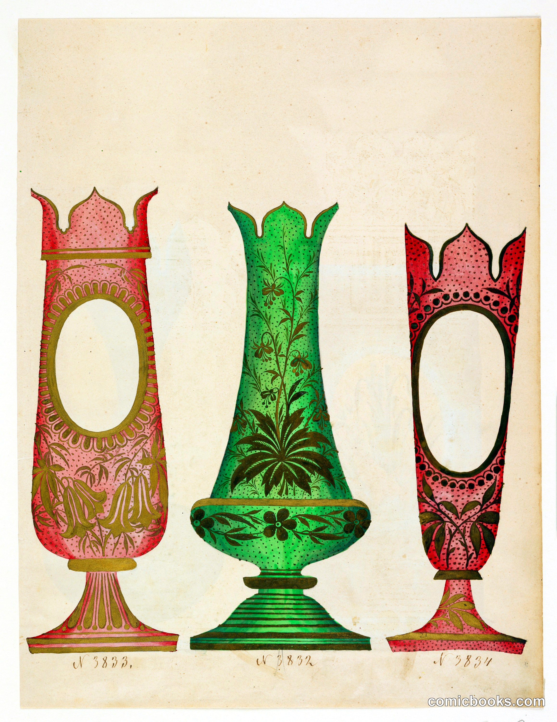 Designs for Colored Glass Vases