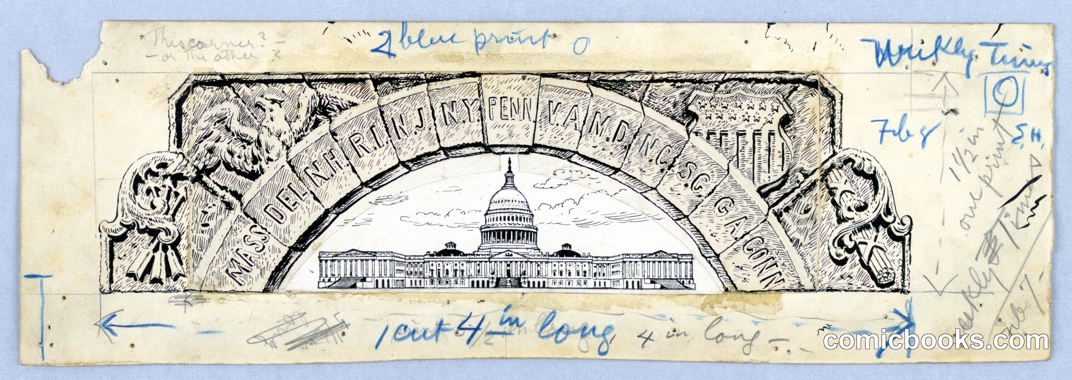 U.S. Capitol Building Under an Arch of the Thirteen States