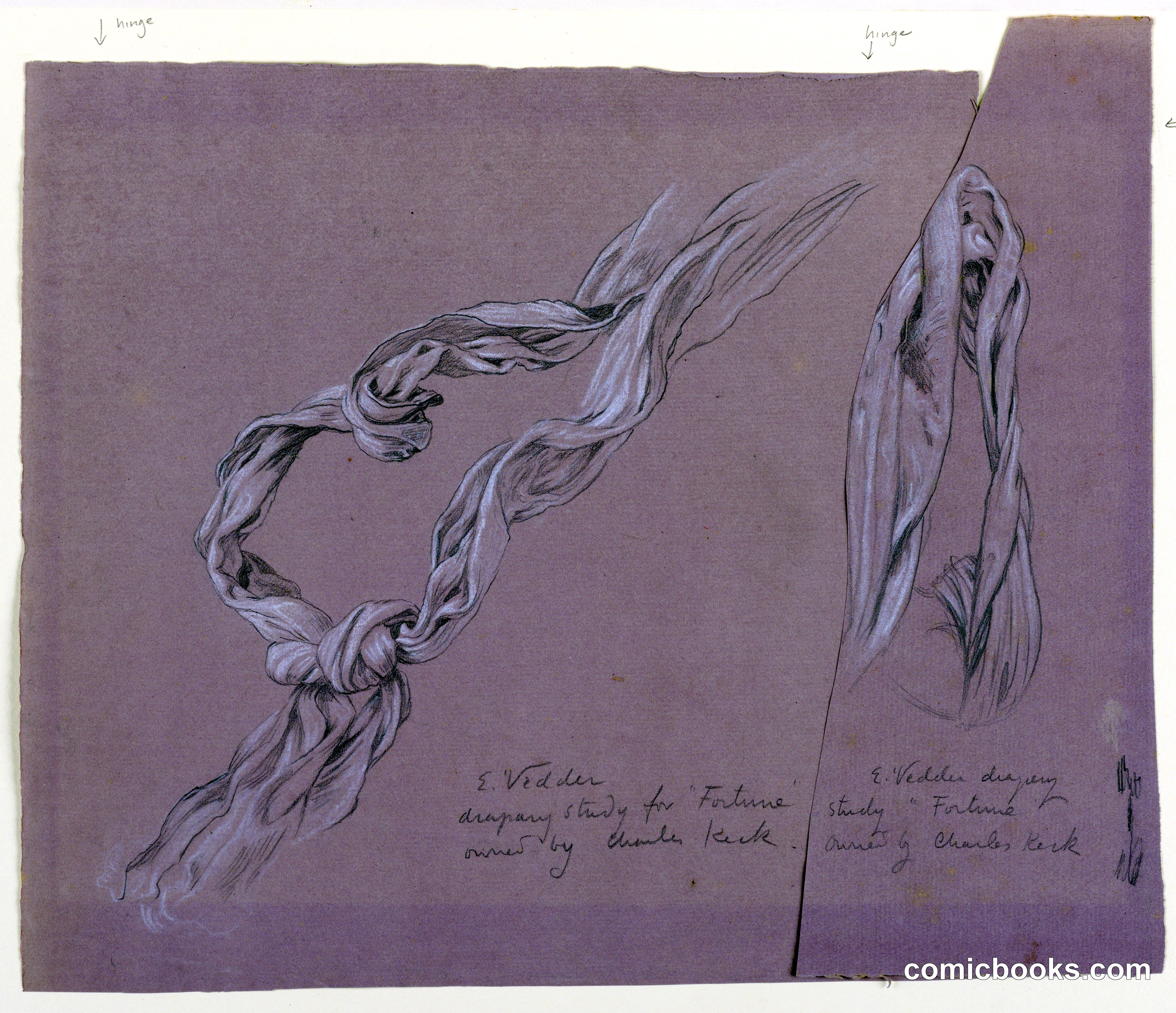 Studies of Drapery of 'Fortune'