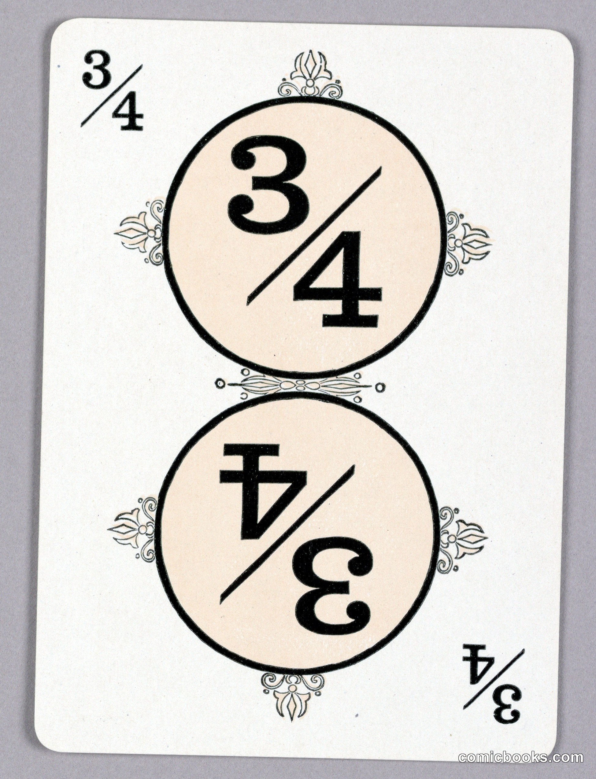 3/4 Fraction Educational Game Card