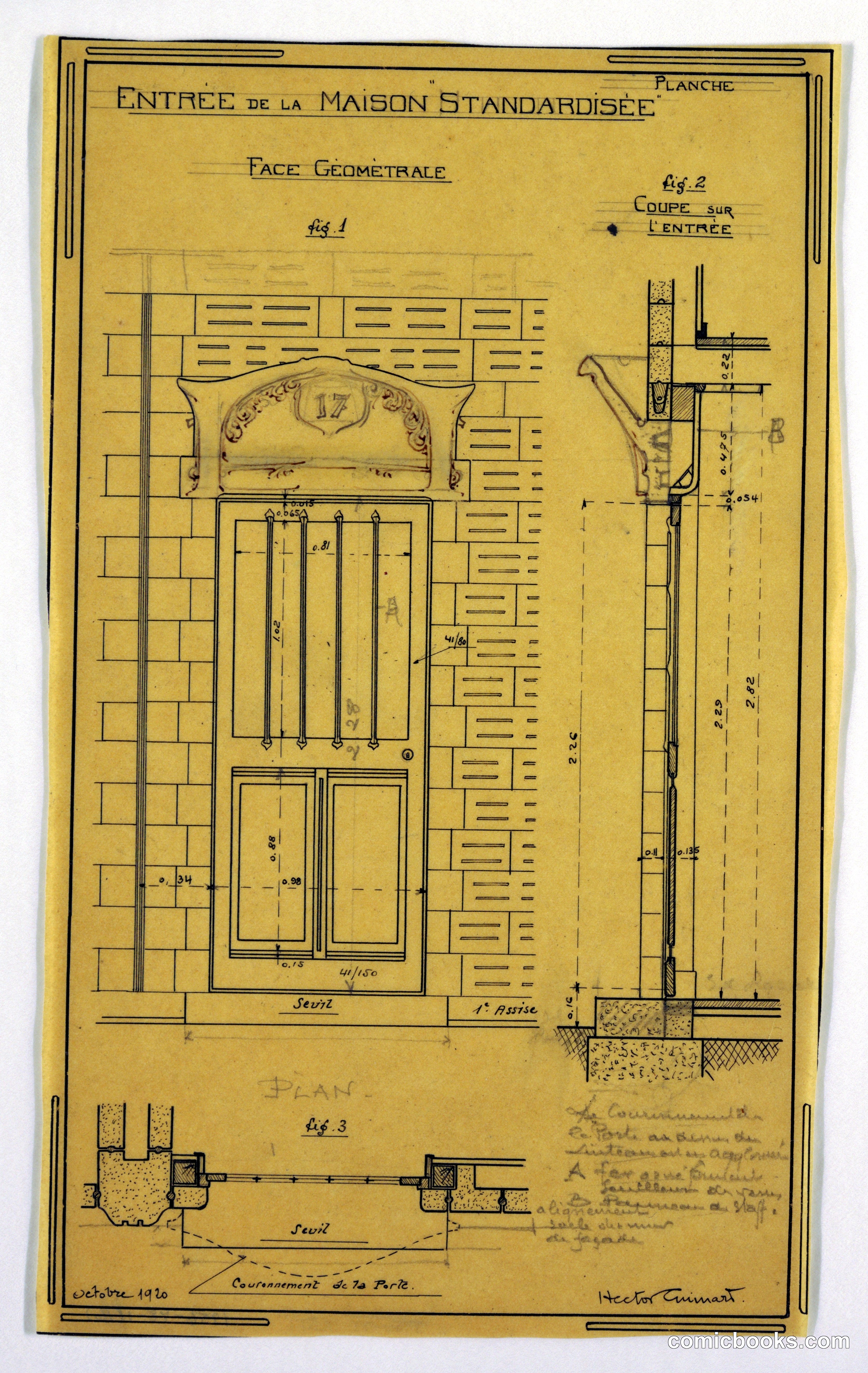 Plate Illustrating Front Entrance of a Standard House
