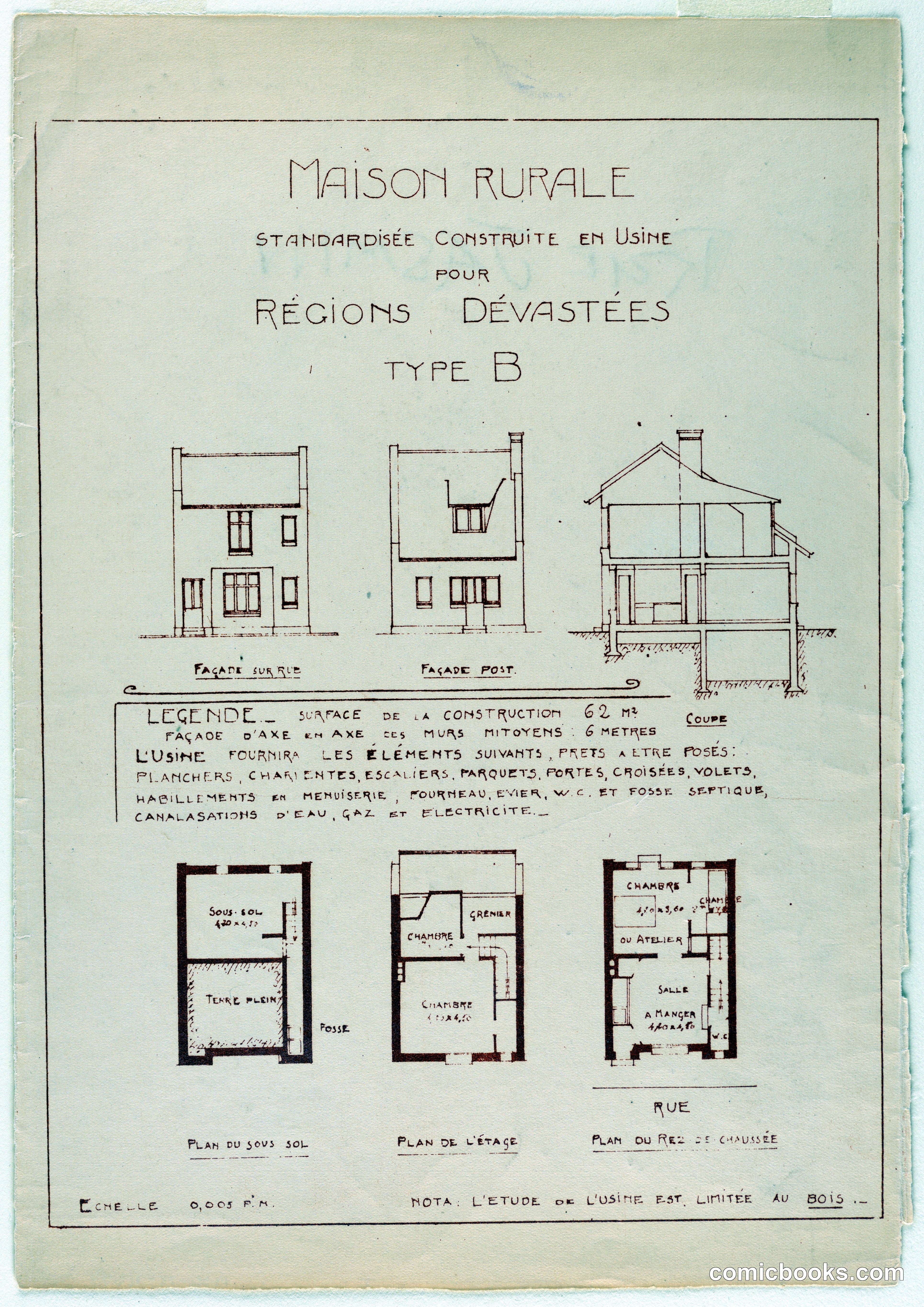 Standardized Rural House (Maison Rurale), Type B