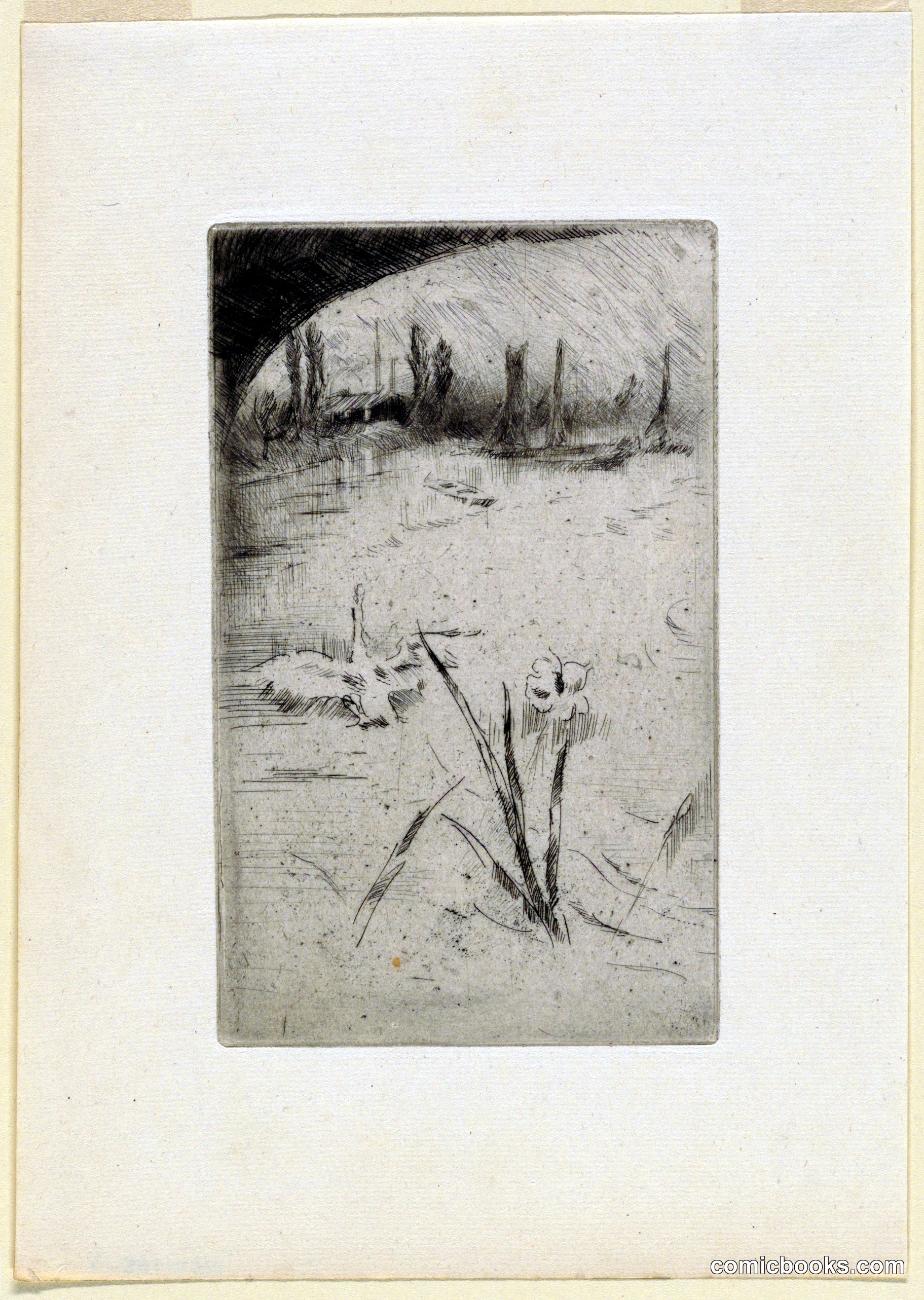 Sketch after Cecil Lawson's 'Swan and Iris'