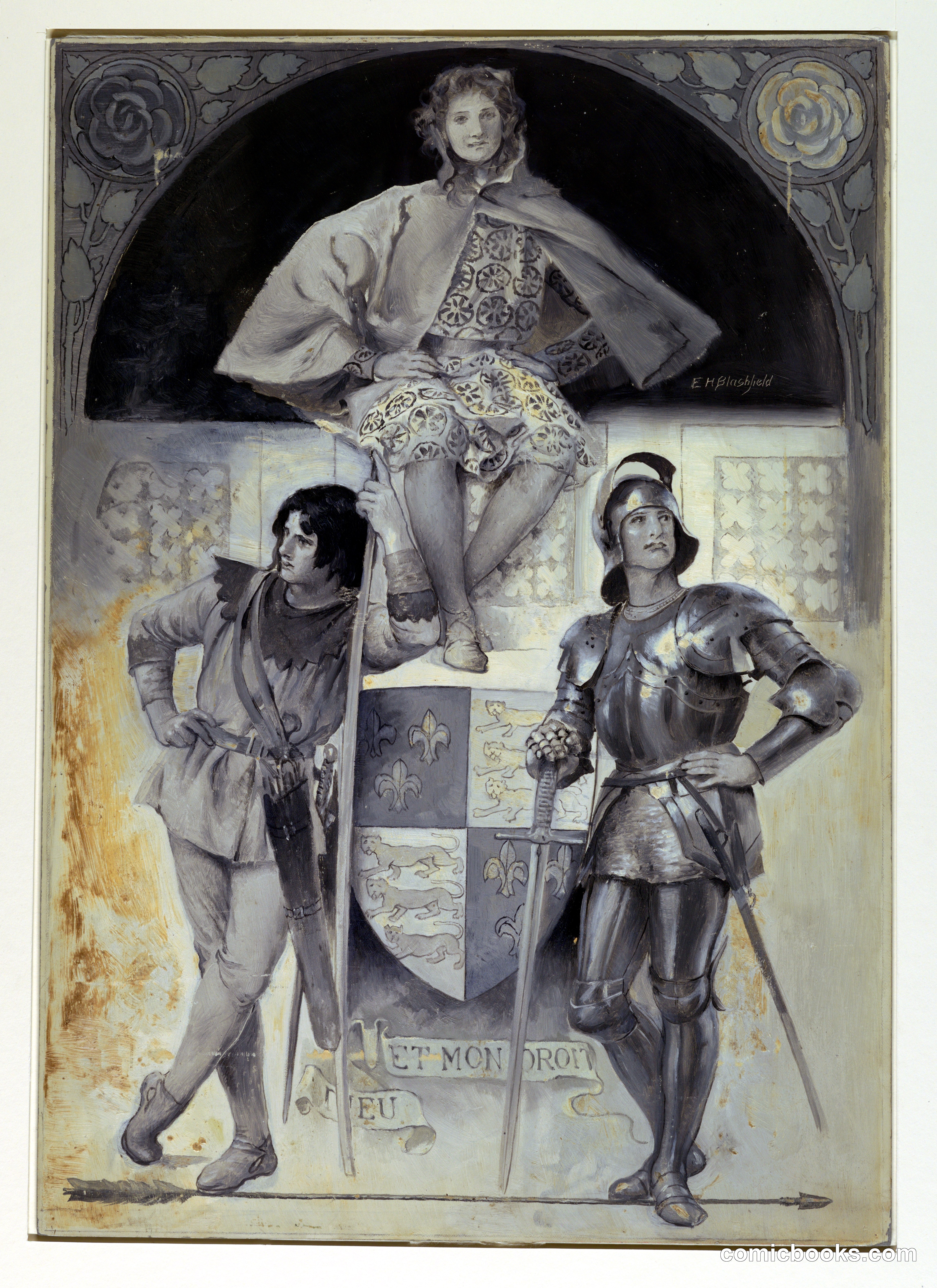 Pages and Knights, Frontispiece for "The Man at Arms"