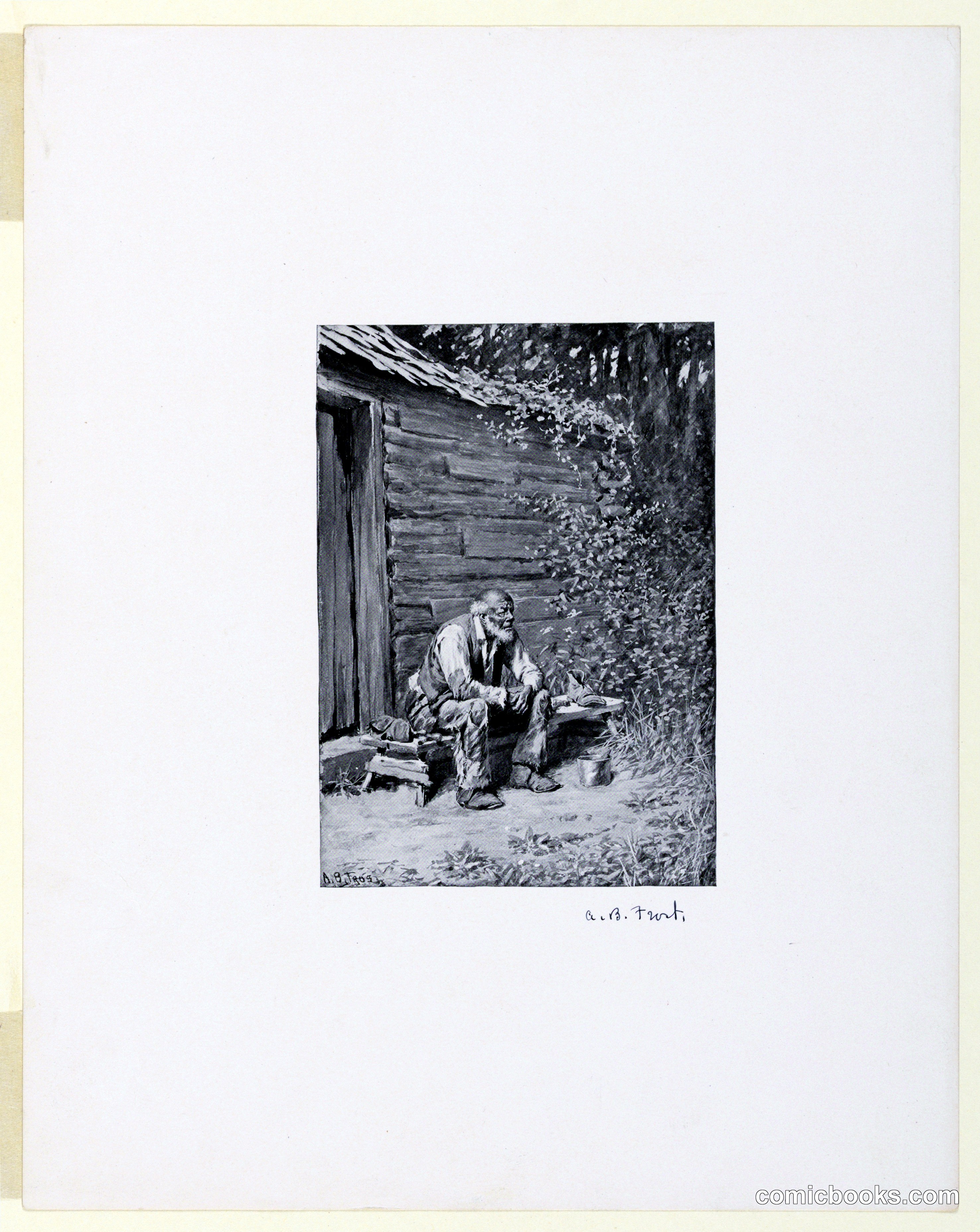 Uncle Remus at the Door of His Cabin