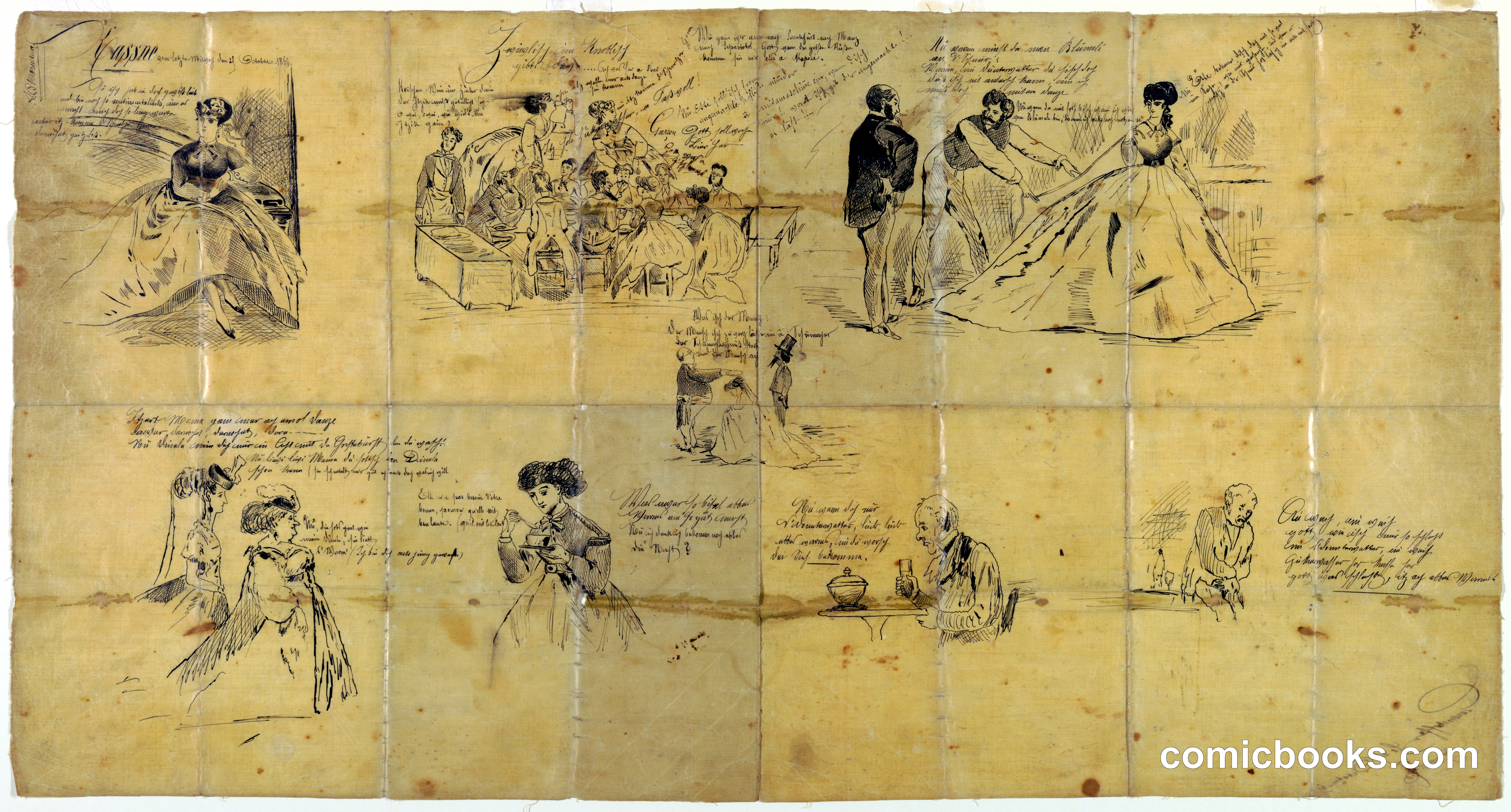 Sheet of Cartoons of Contemporary Life
