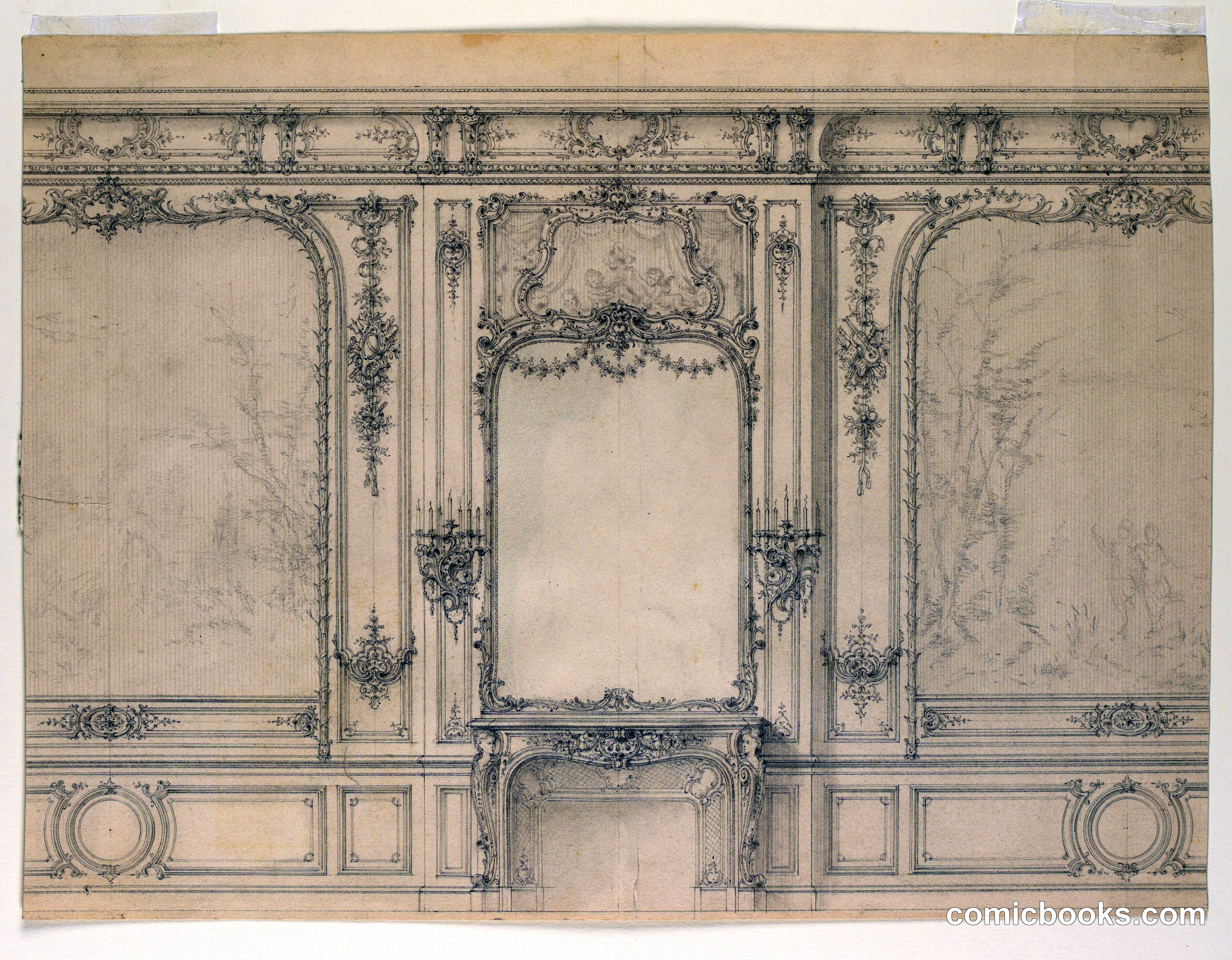 Elevation of a Salon Chimney Wall