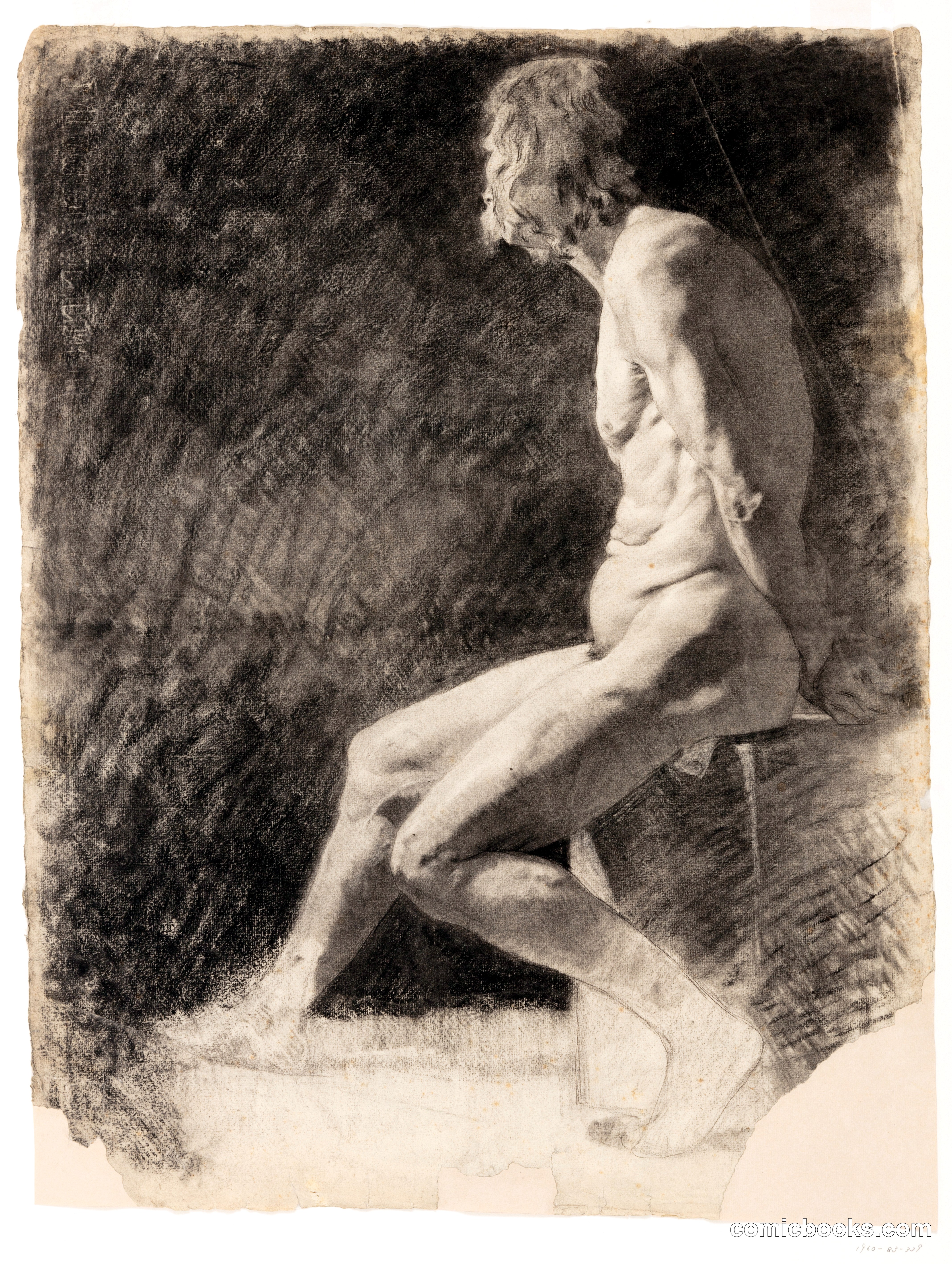 Nude Study of Seated Man