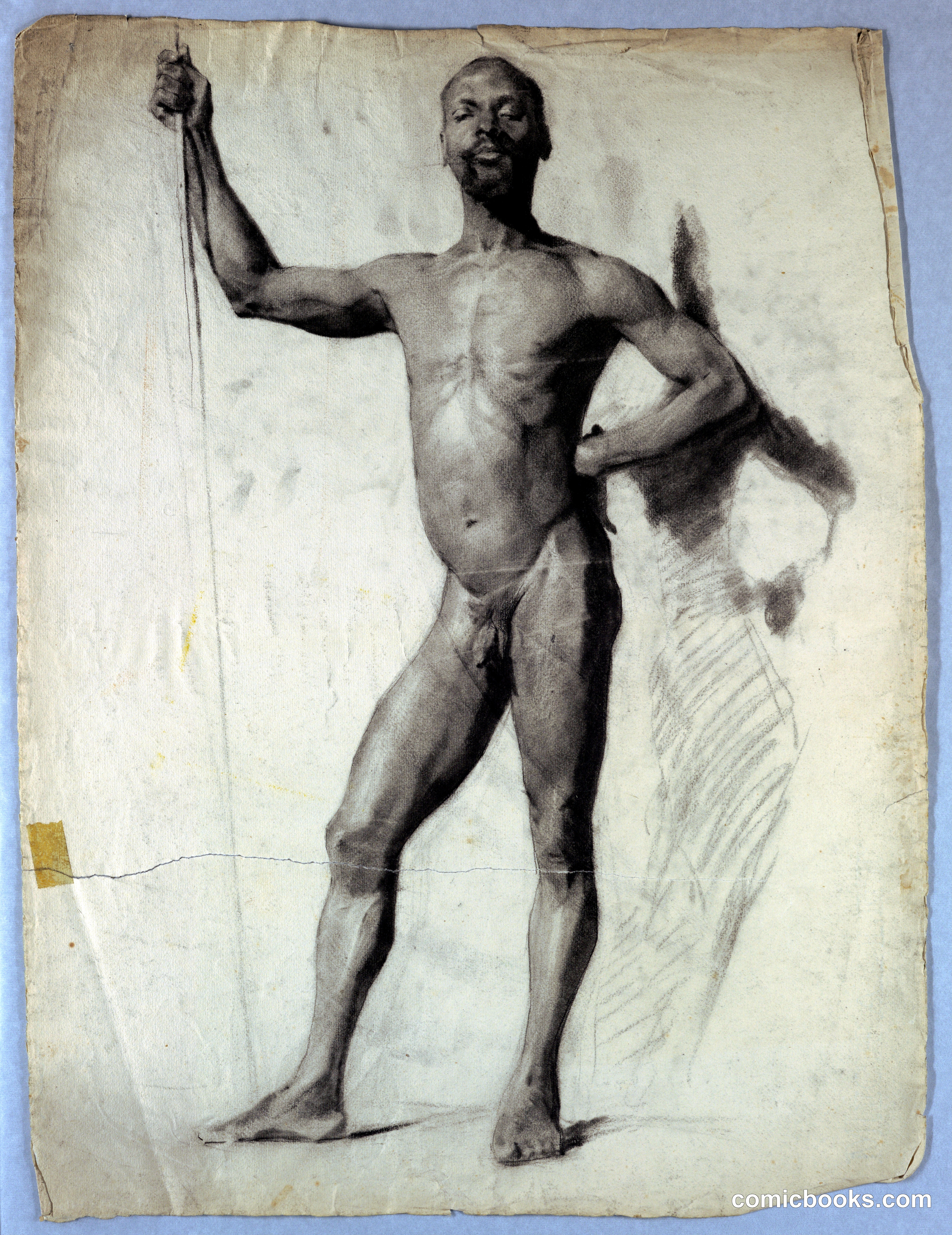 Nude Study of Man with a Staff