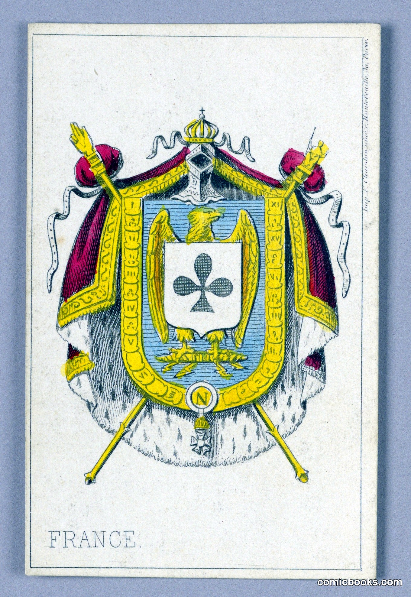 France, Ace of Clubs from Jeu Imperial Playing Cards