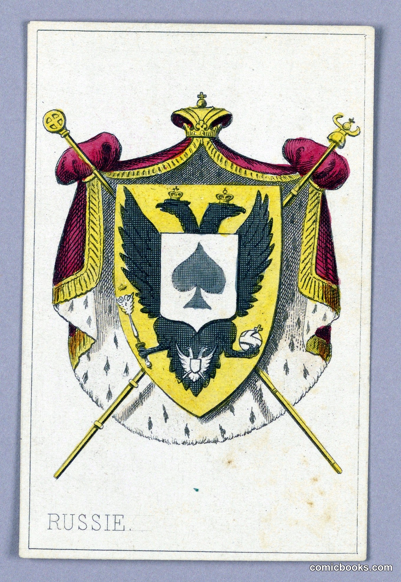 Russia, Ace of Spades from Jeu Imperial Playing Cards