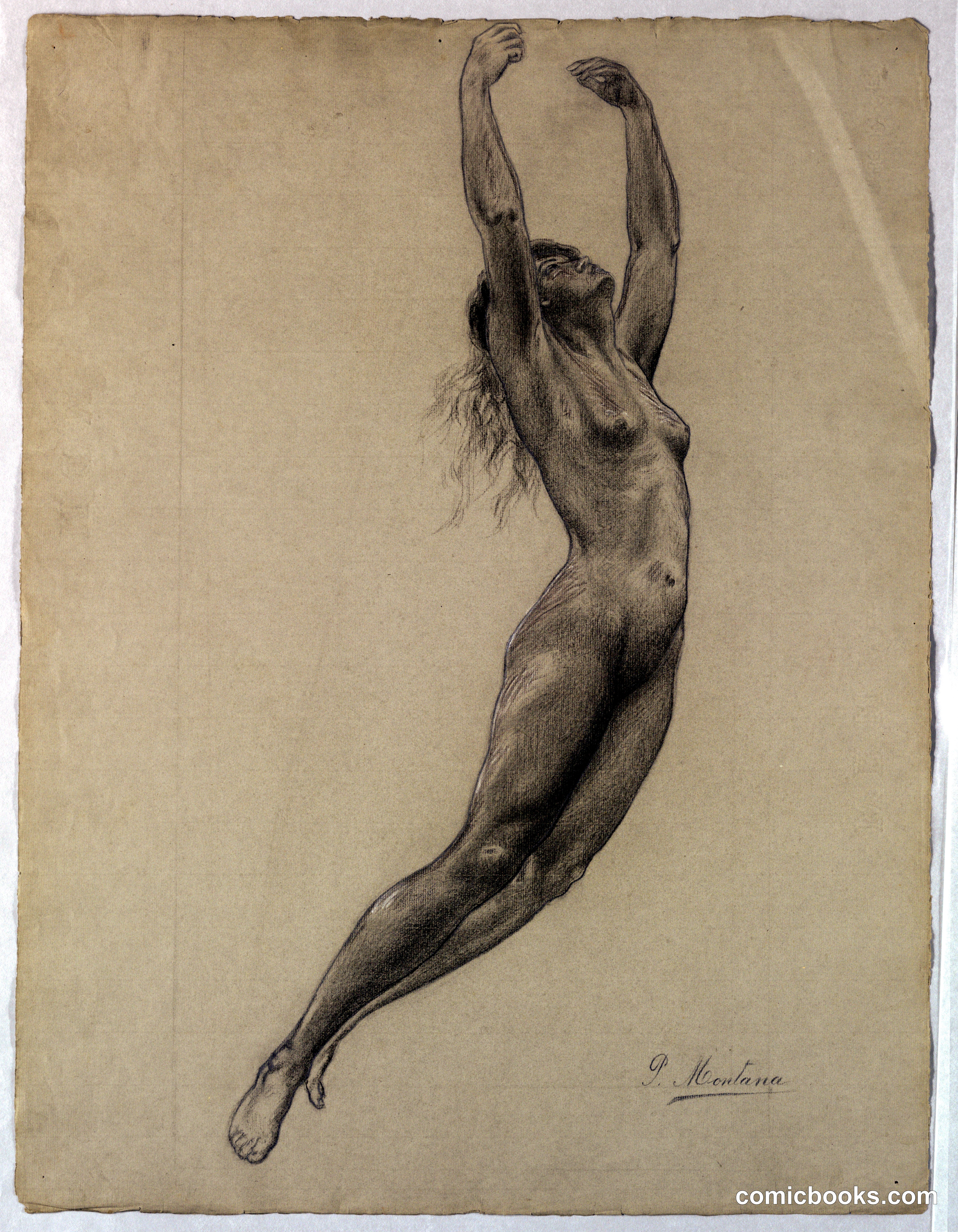 Nude Woman Leaping