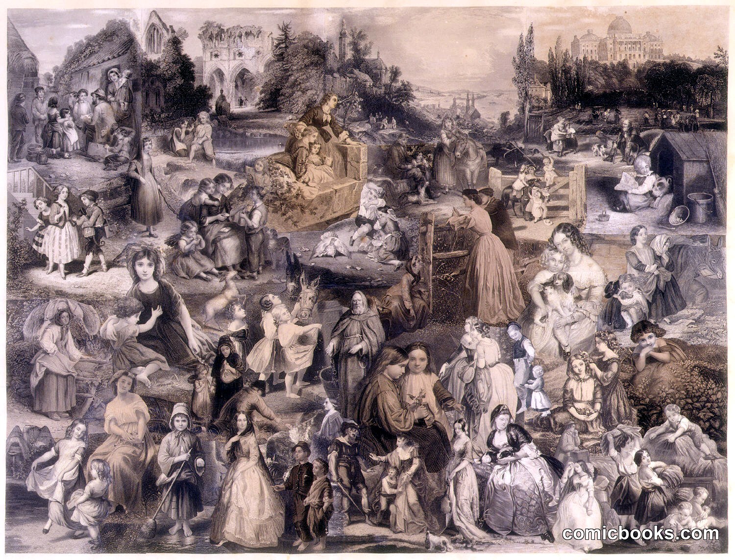 Untitled Montage of Figures in Landscapes