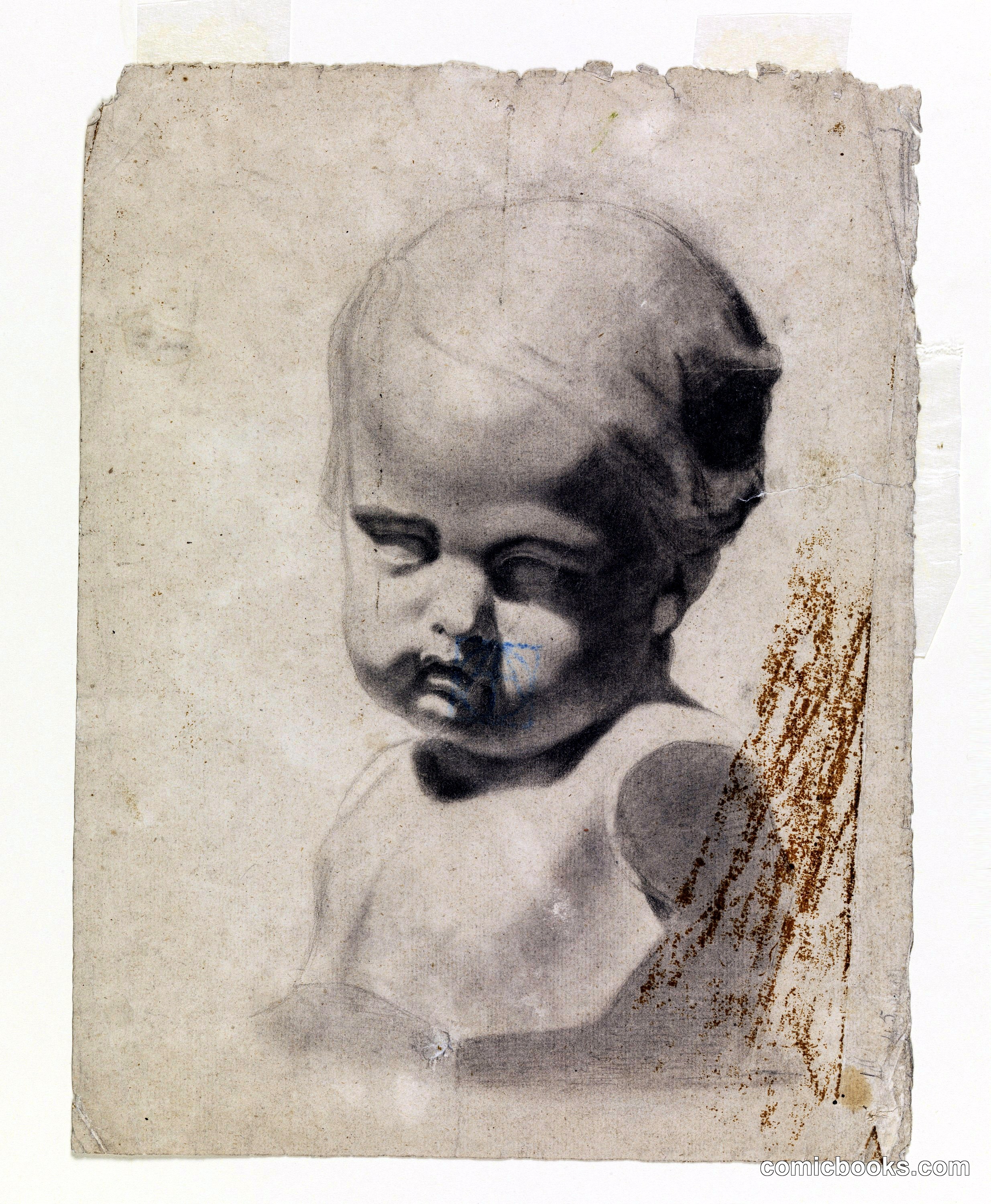 Study of a Bust of a Child (from a plaster cast)