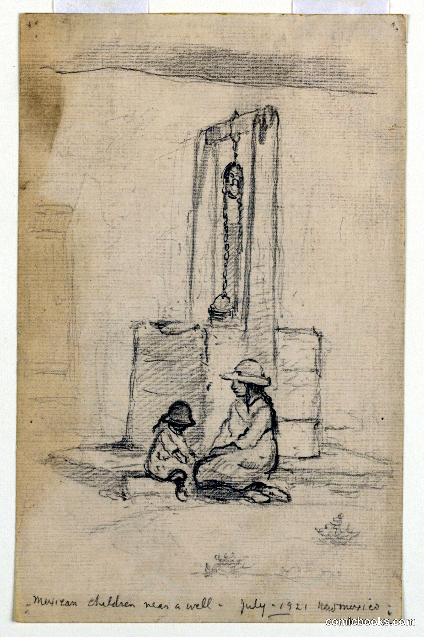 Mexican Children near a Well