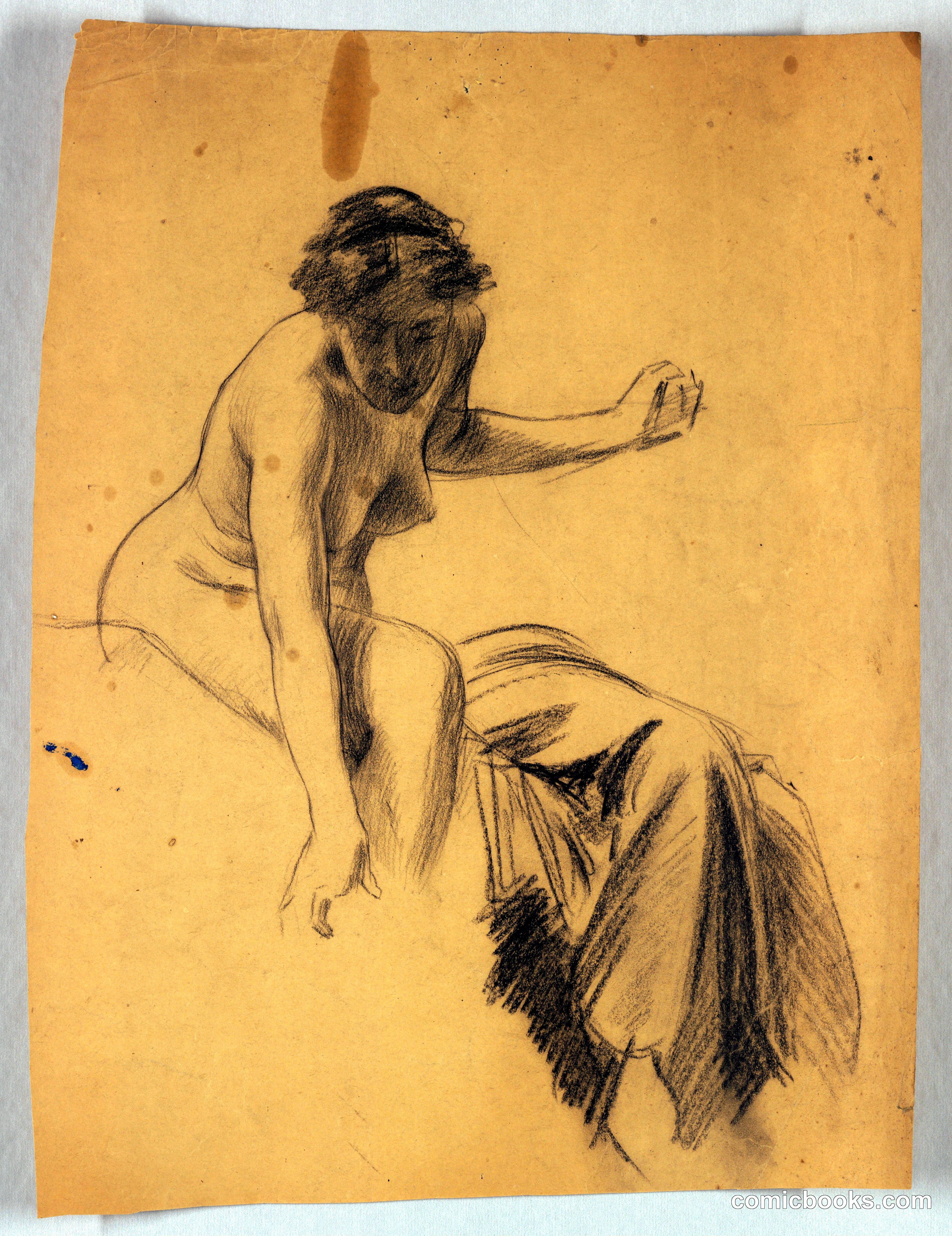Study of Seated Nude Figure