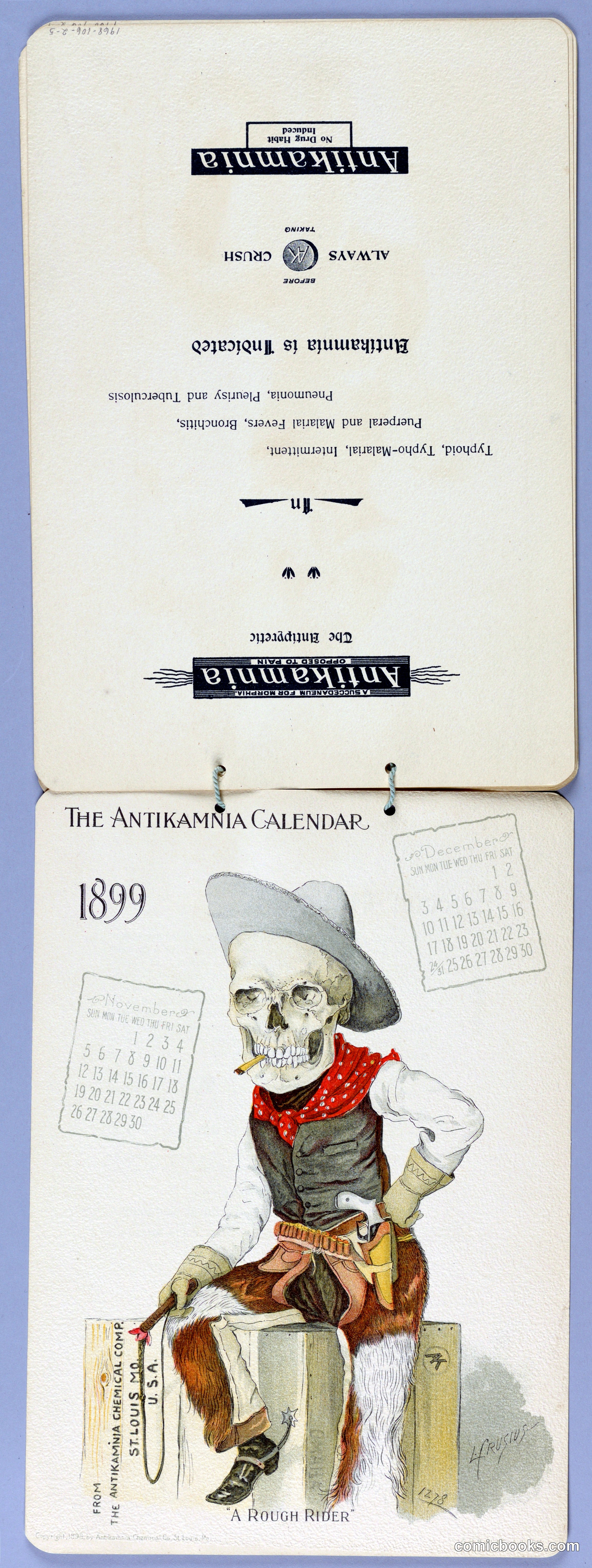 The Antikamnia Calendar, 1899: 'A Rough Rider'