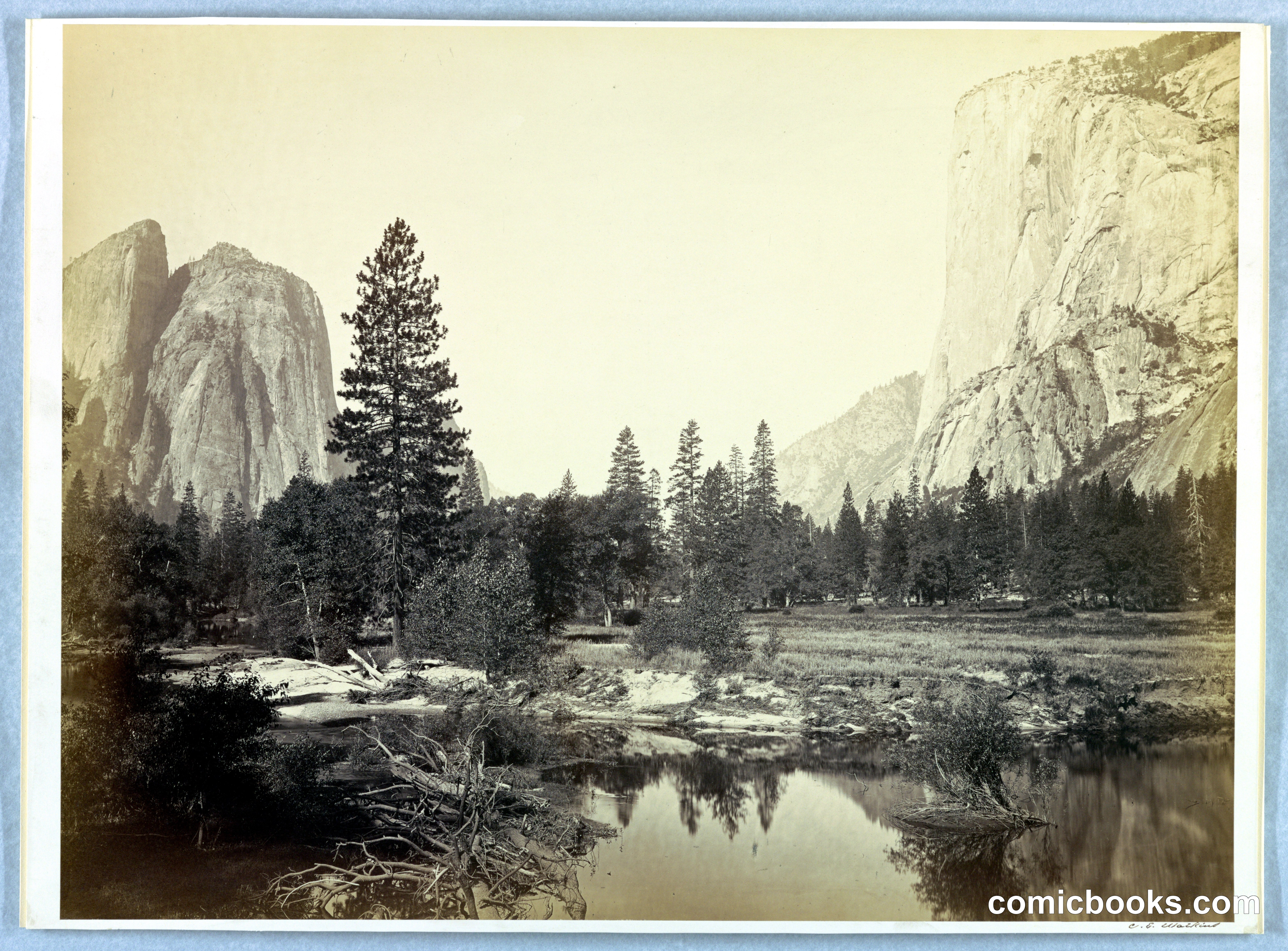 Down the Valley, El Capitan and Cathedral Rocks