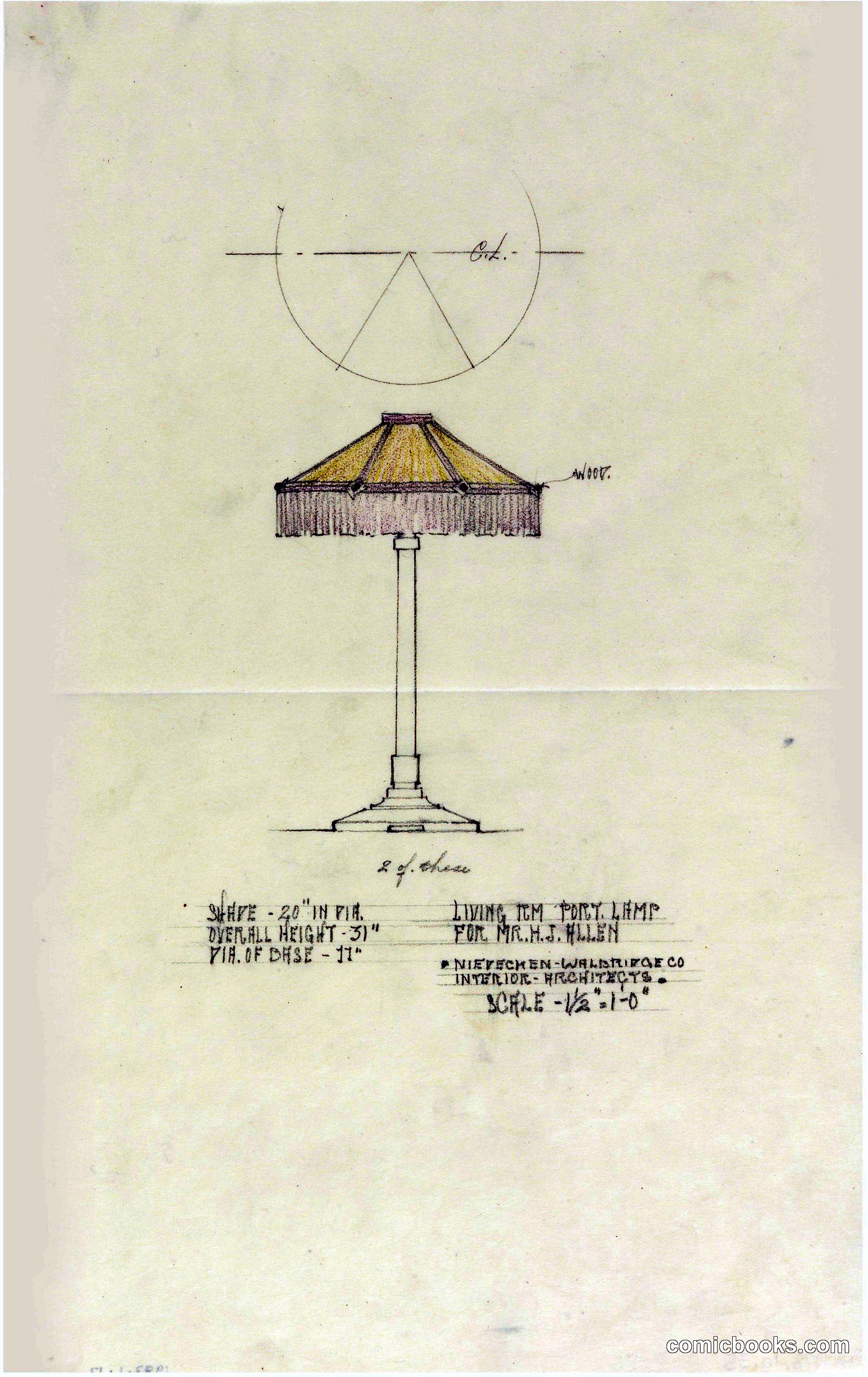 Portable Lamp for Living Room, Henry J. Allen Residence