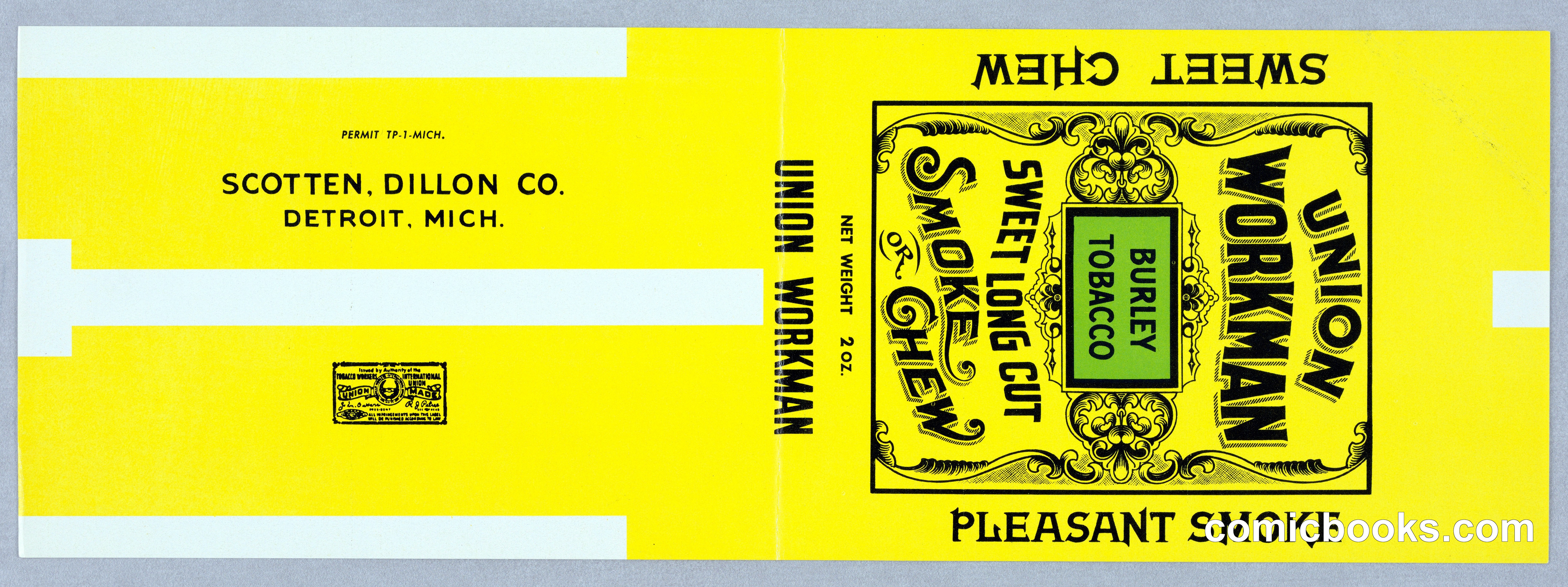 Union Workman Tobacco Package Label