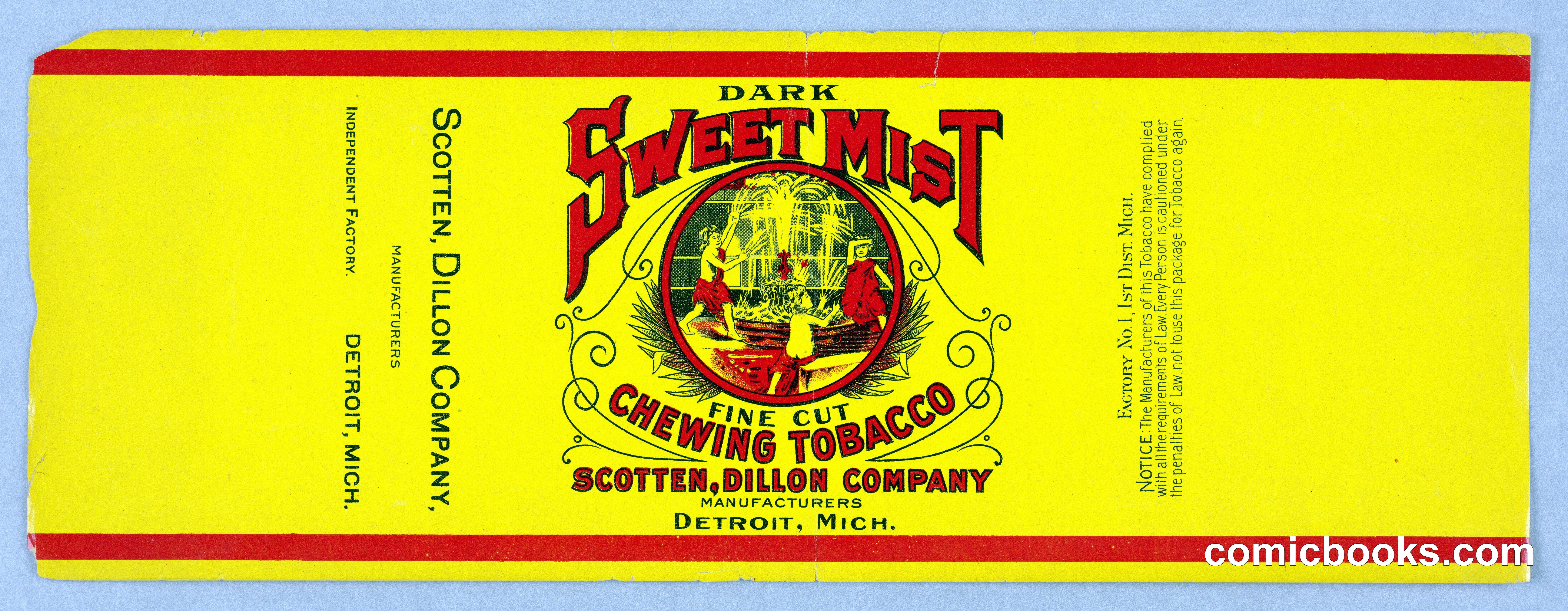 Sweet Mist Fine Cut Chewing Tobacco Label